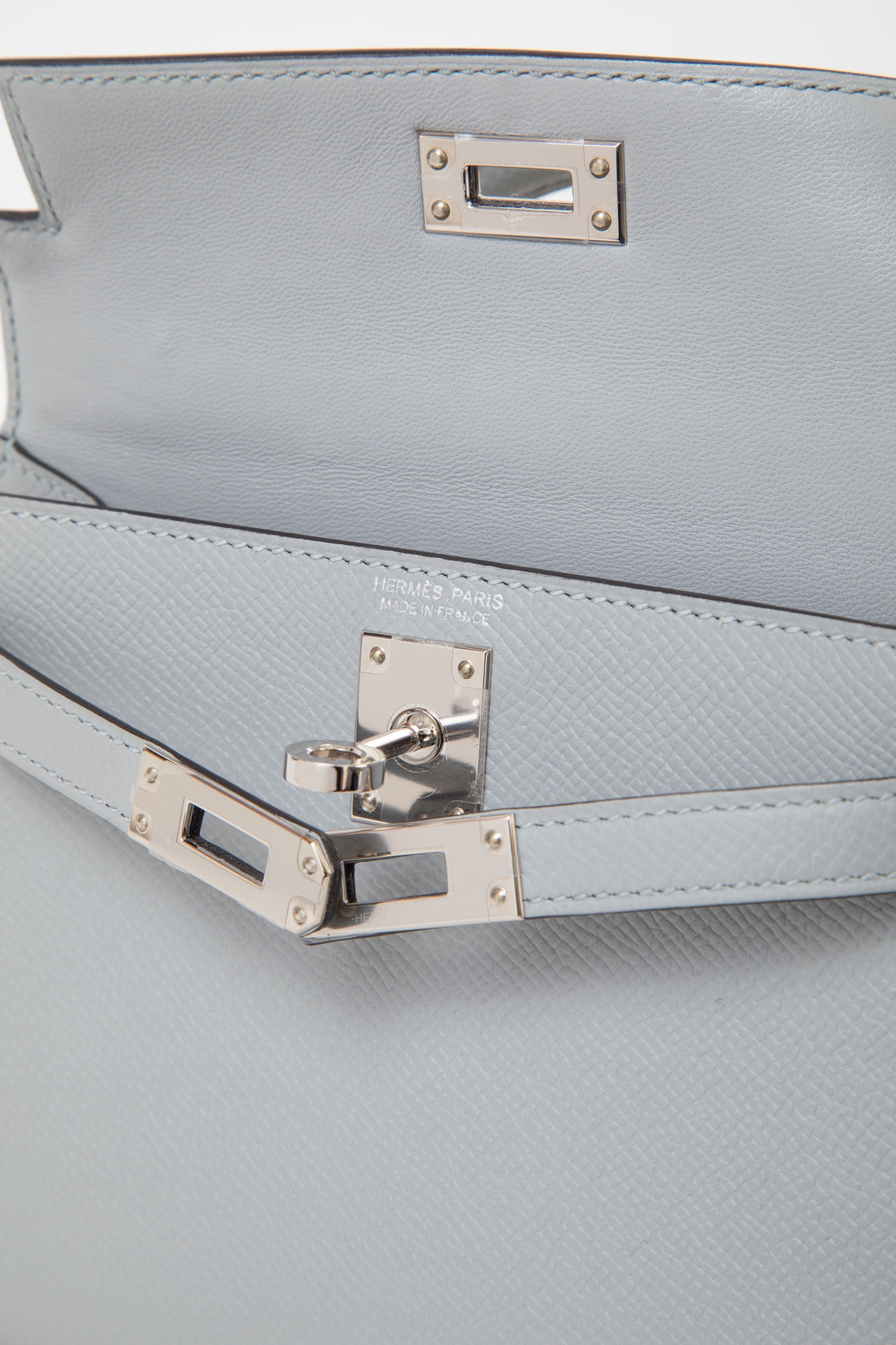 Hermes 2018 Blue Glacier Epsom Leather Mini Kelly 20