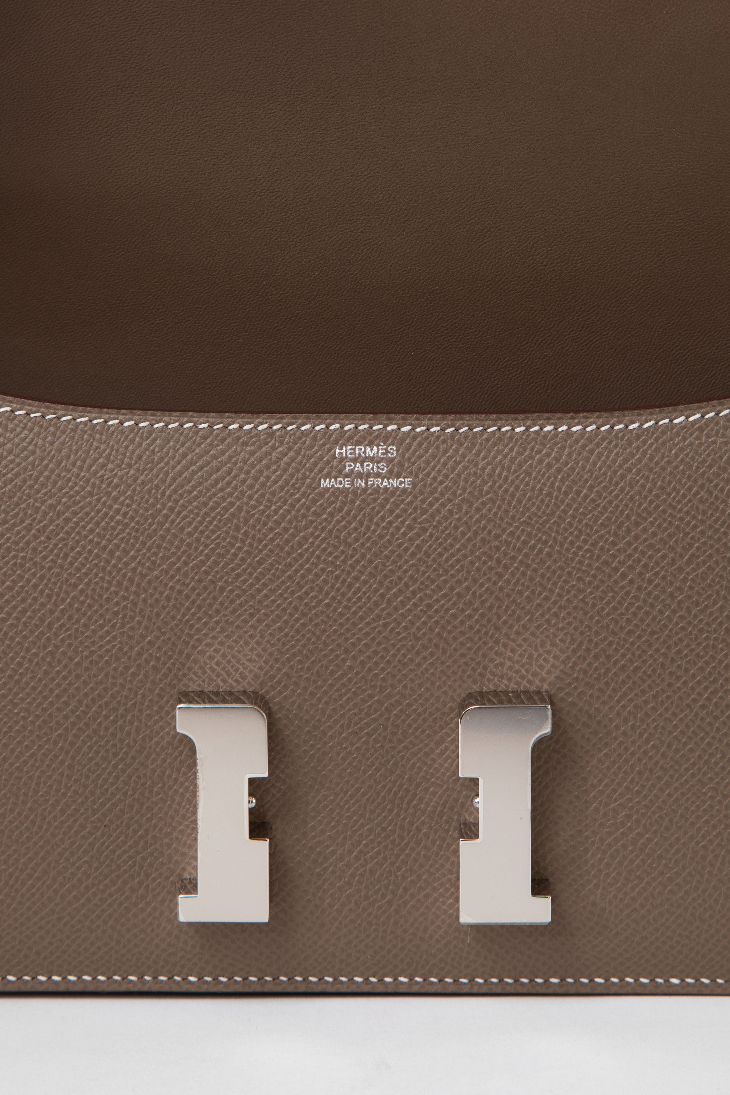 Hermès 2024 Etoupe Epsom Leather Constance Elan