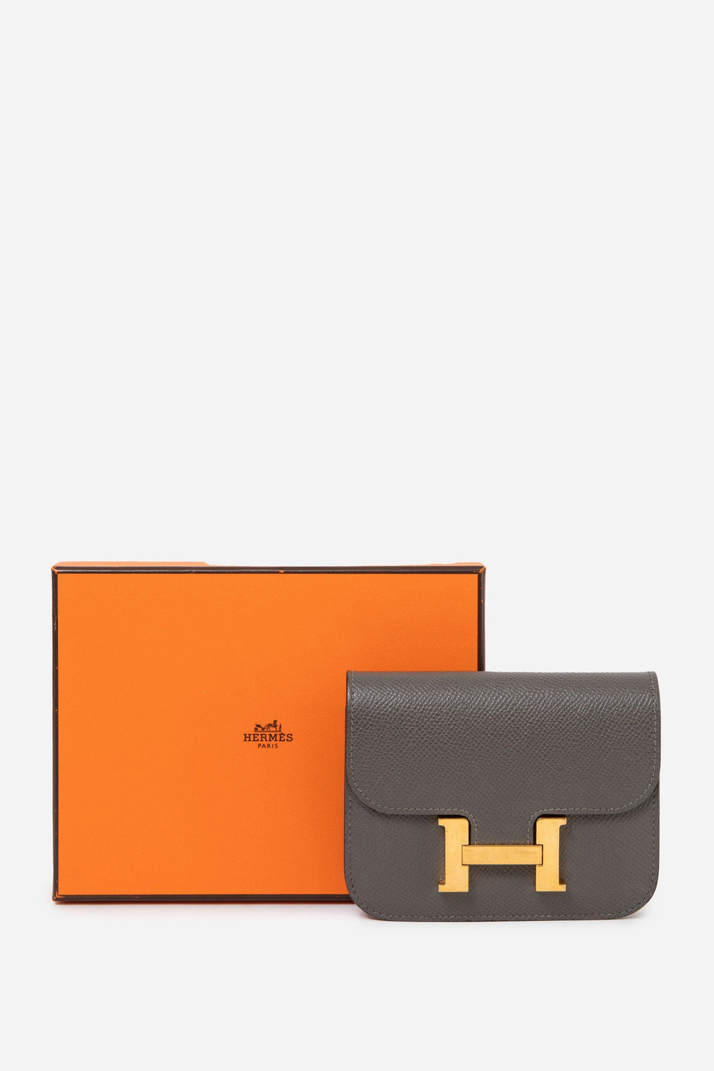 Hermès 2022 Etain Epsom Leather Constance Slim Wallet