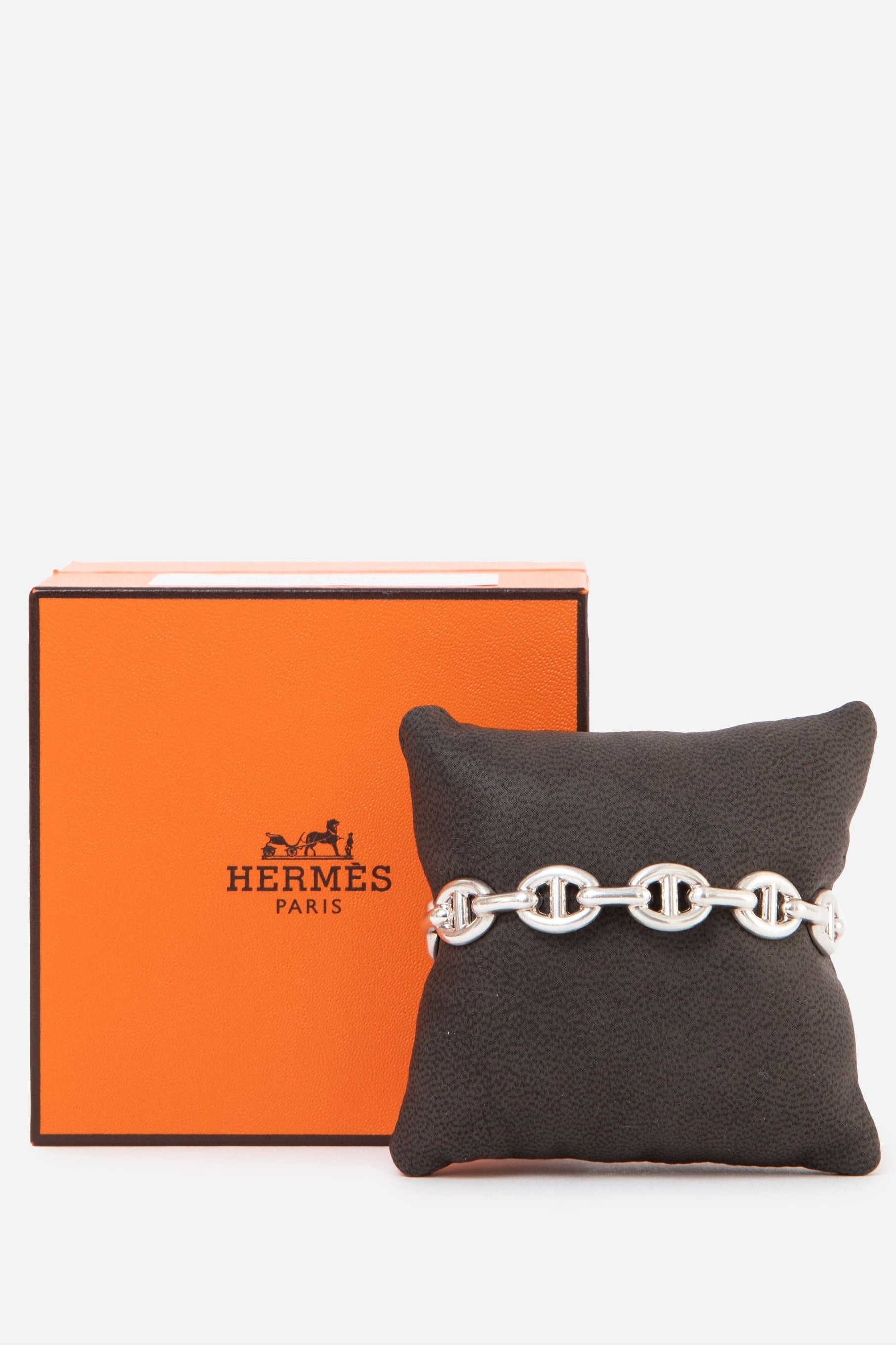 Hermes Chaine d'ancre Enchainee Bracelet Silver