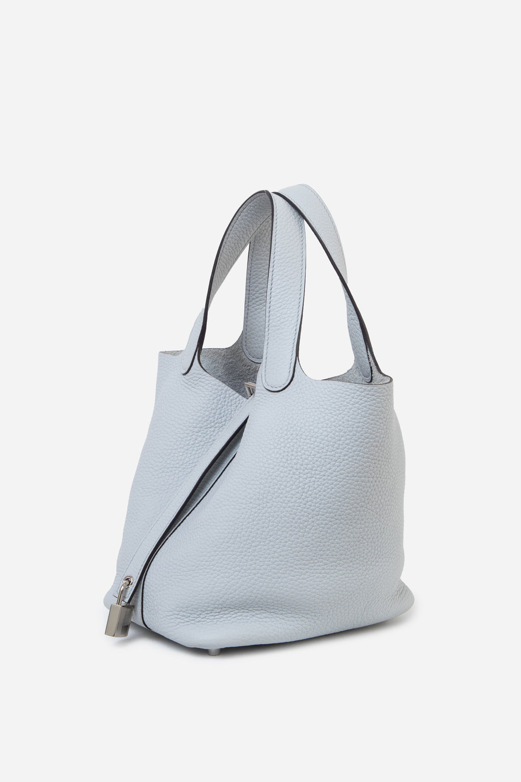 Hermès 2021 Blue Pale Clemence Leather Picotin 18 PM