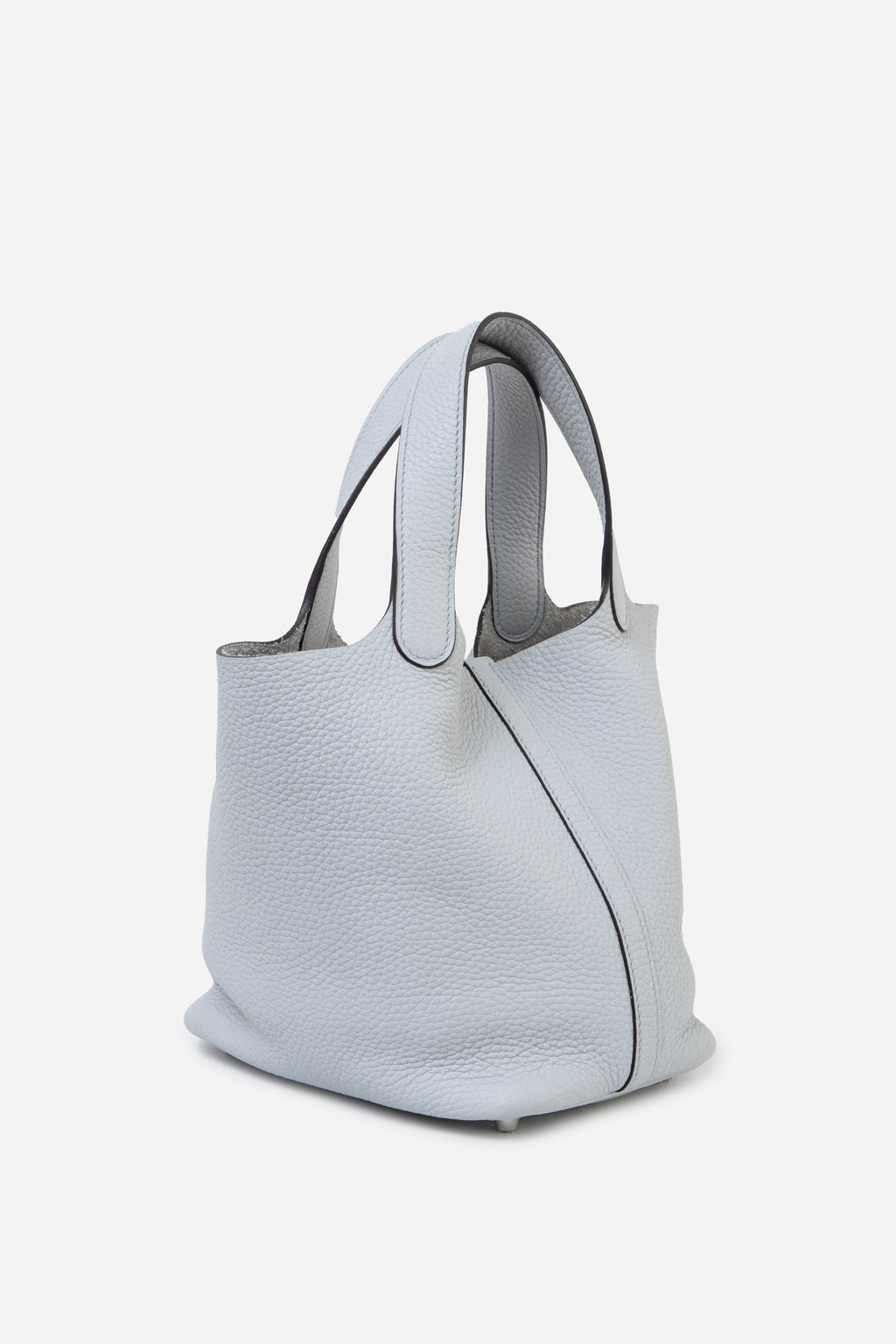 Hermès 2021 Blue Pale Clemence Leather Picotin 18 PM