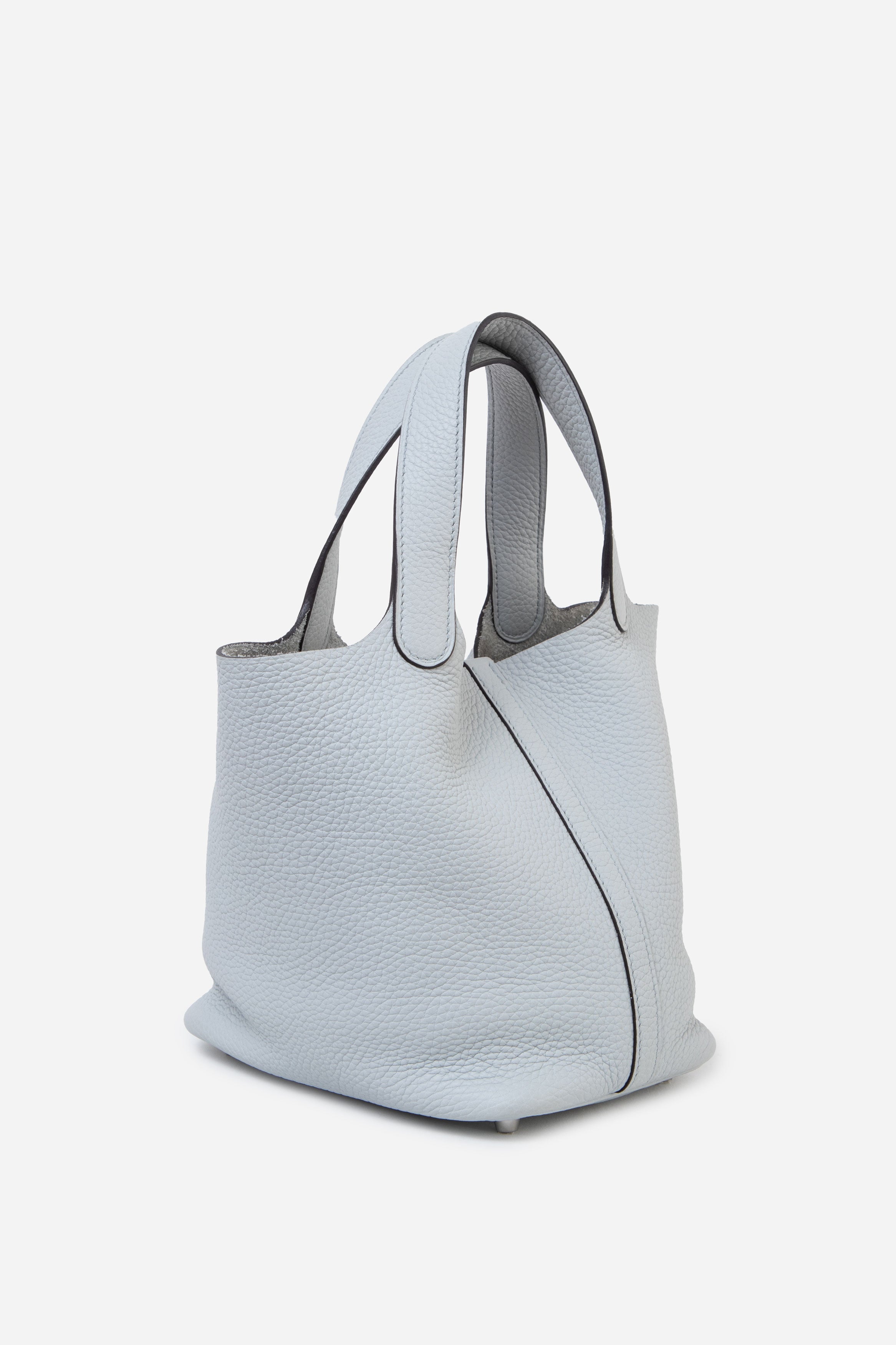 Hermès 2021 Blue Pale Clemence Leather Picotin 18 PM