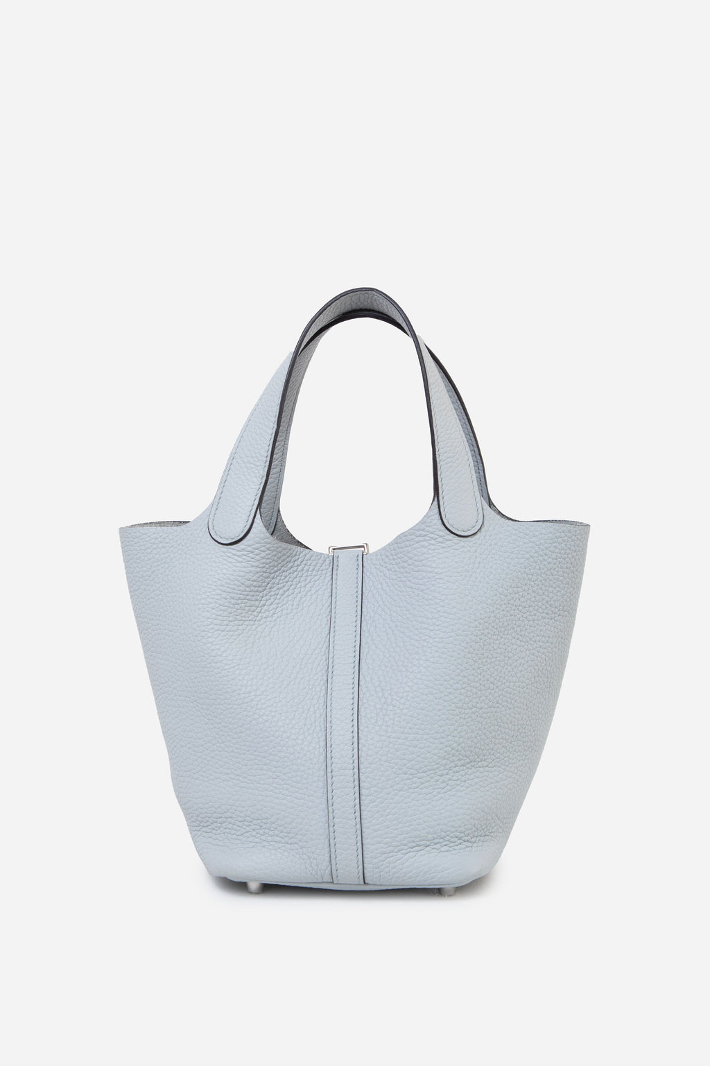 Hermès 2021 Blue Pale Clemence Leather Picotin 18 PM