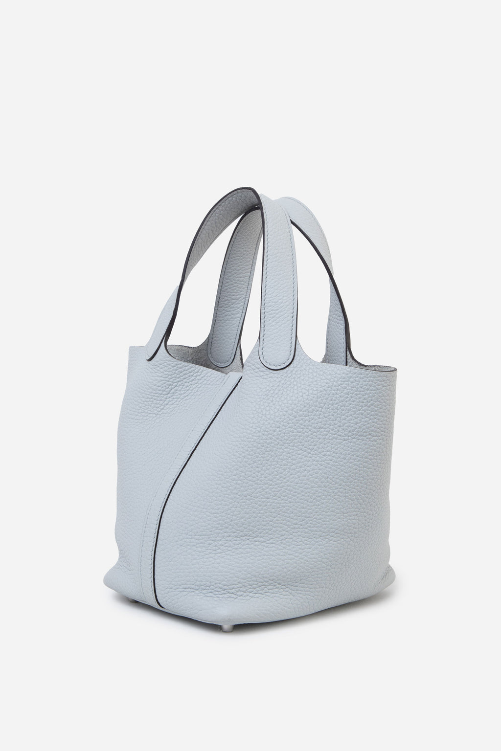 Hermès 2021 Blue Pale Clemence Leather Picotin 18 PM