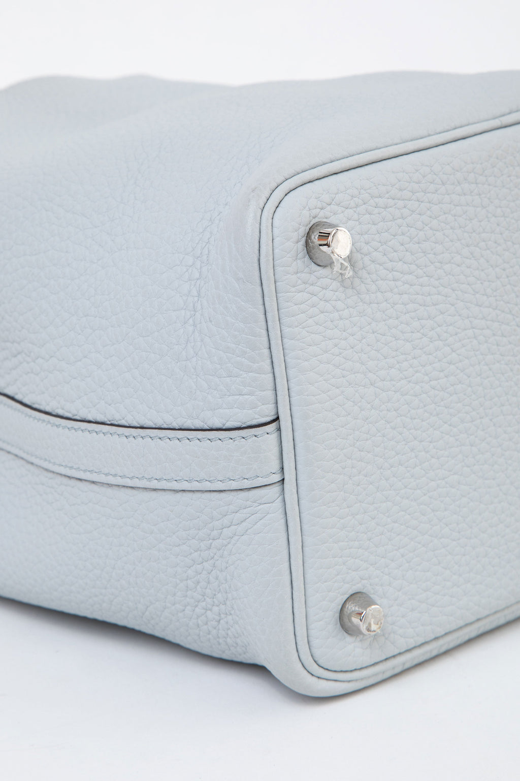 Hermès 2021 Blue Pale Clemence Leather Picotin 18 PM