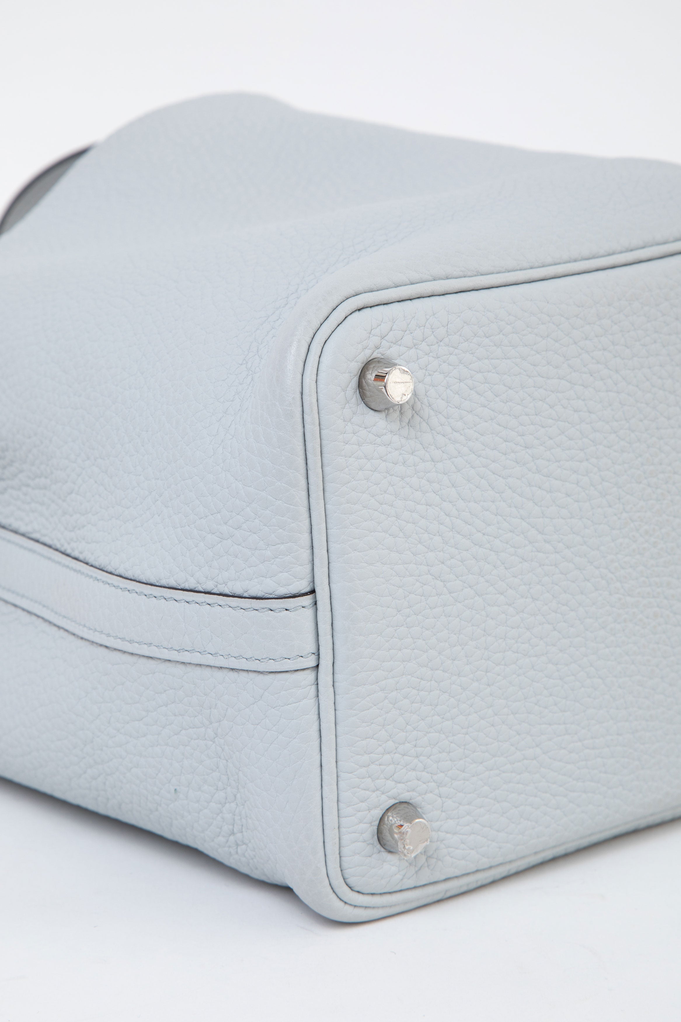 Hermès 2021 Blue Pale Clemence Leather Picotin 18 PM