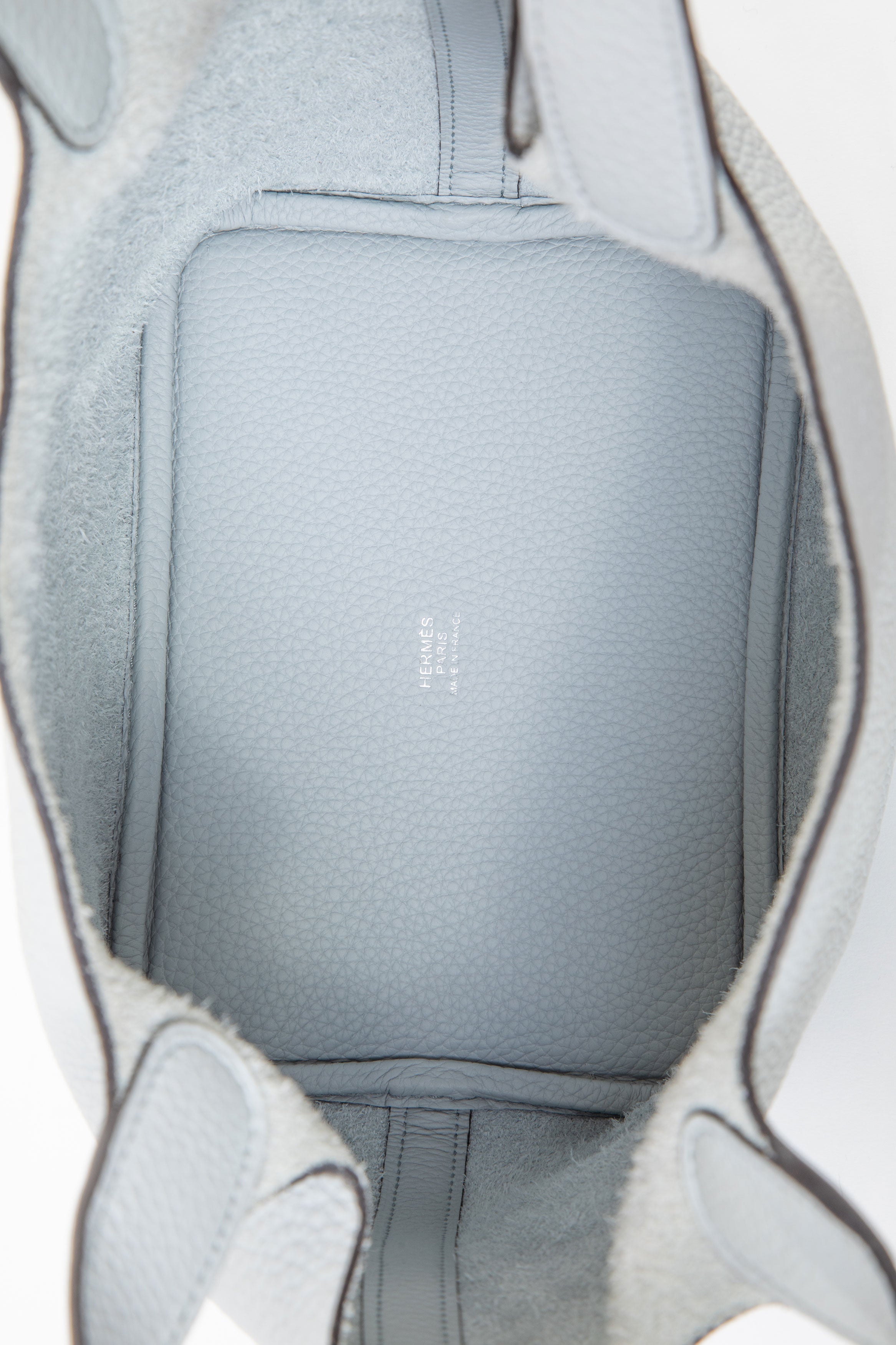 Hermès 2021 Blue Pale Clemence Leather Picotin 18 PM