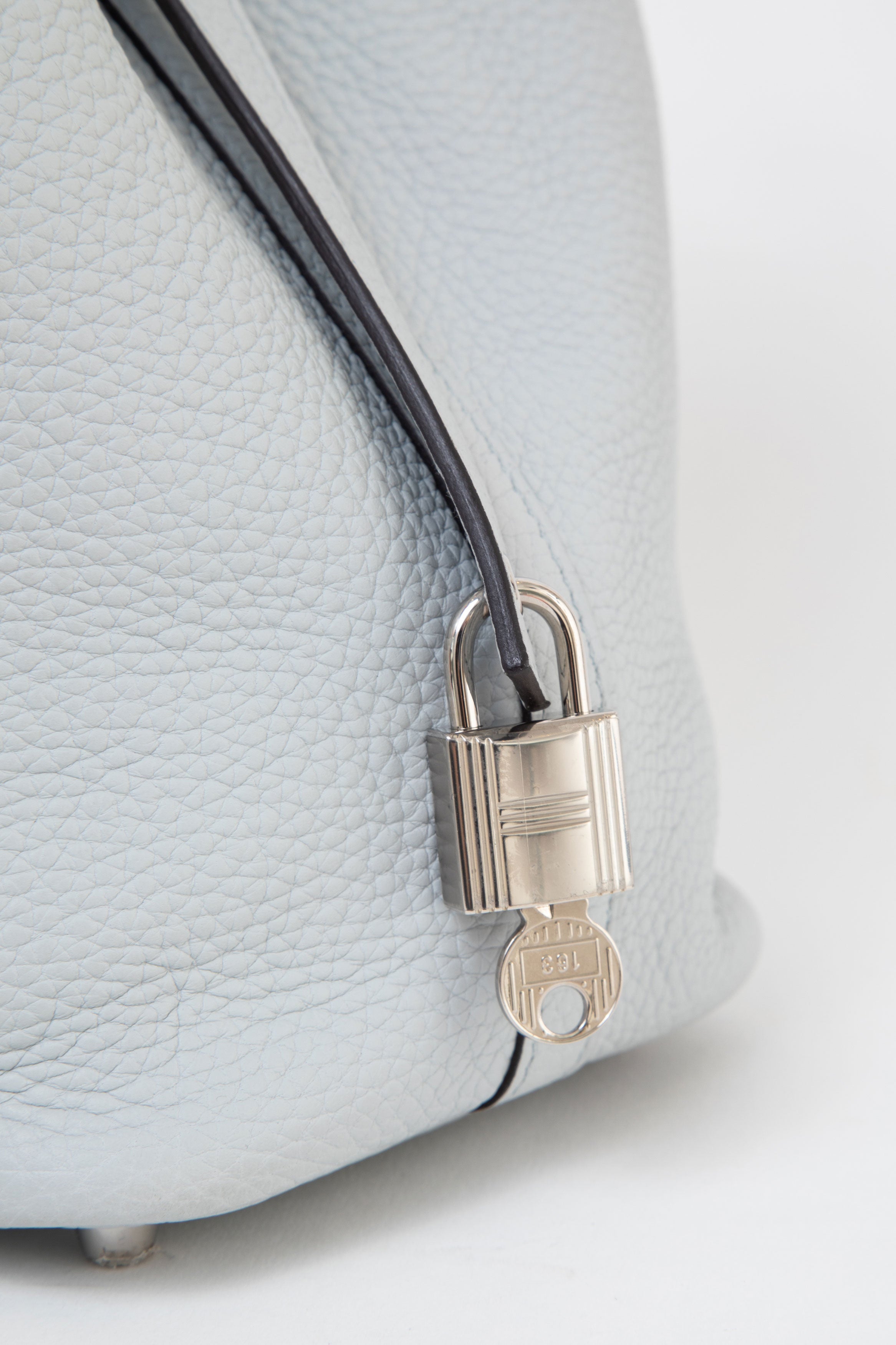 Hermès 2021 Blue Pale Clemence Leather Picotin 18 PM