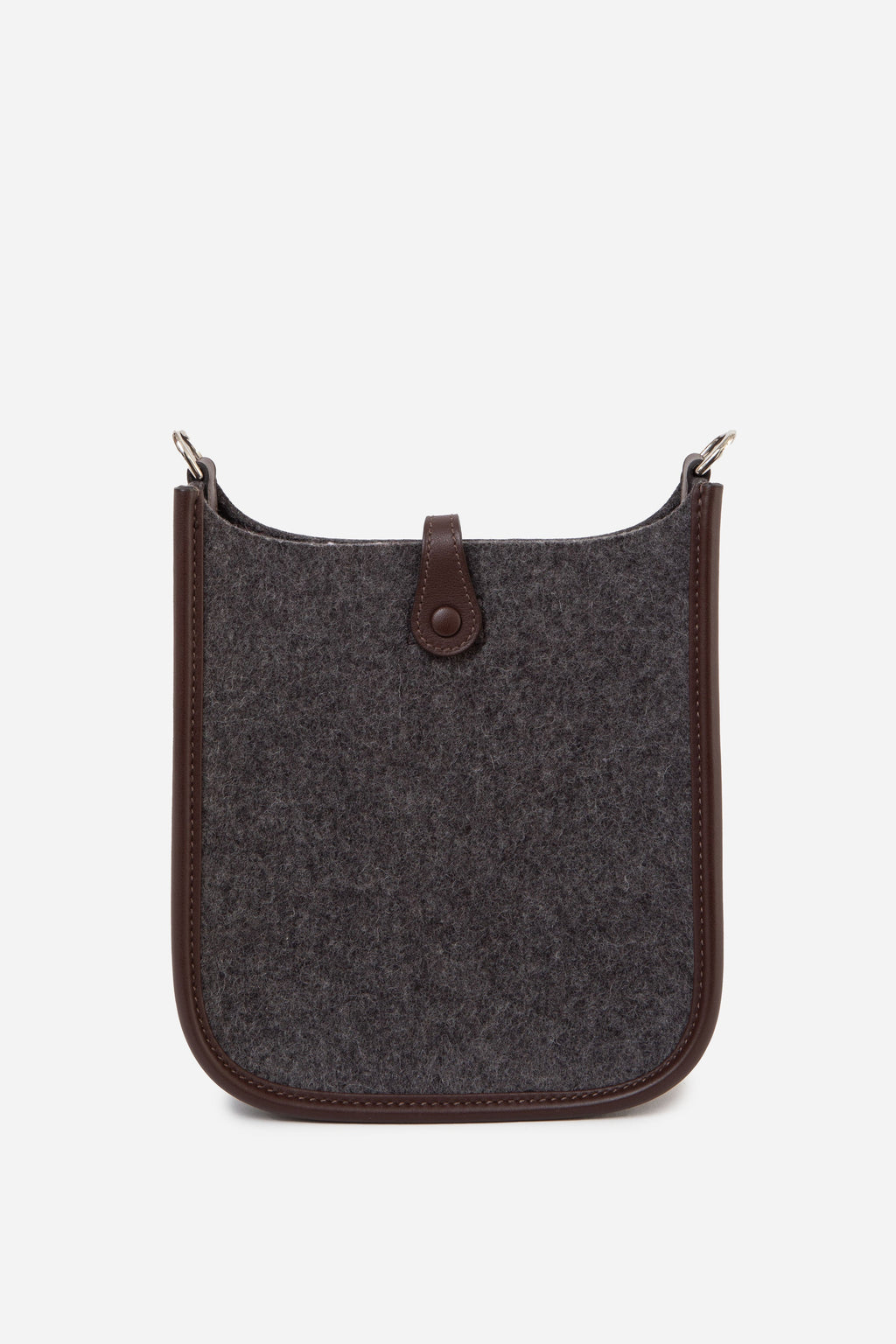 Hermes 2022 Grey Wool & Swift Leather Mini Evelyne