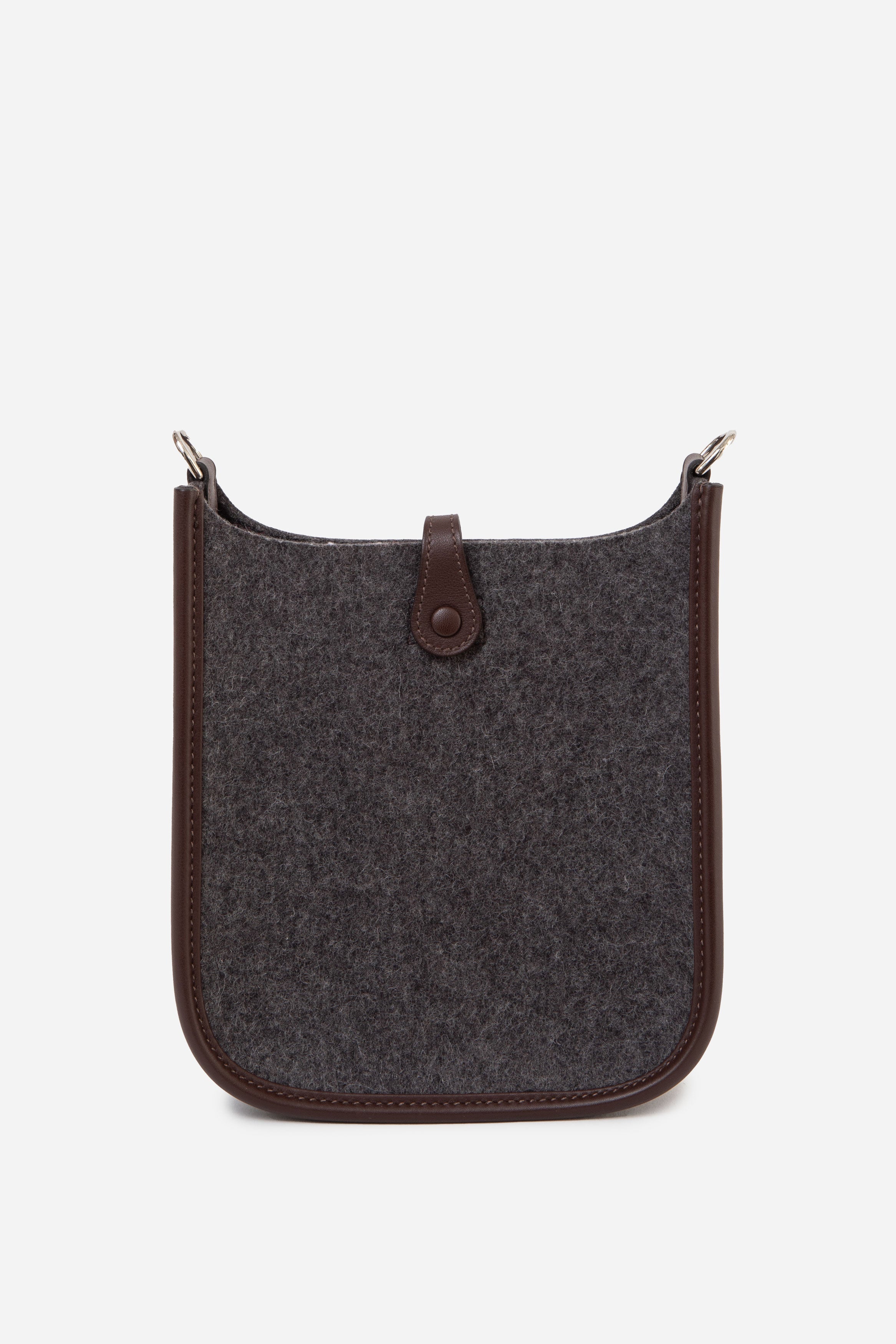 Hermes 2022 Grey Wool & Swift Leather Mini Evelyne