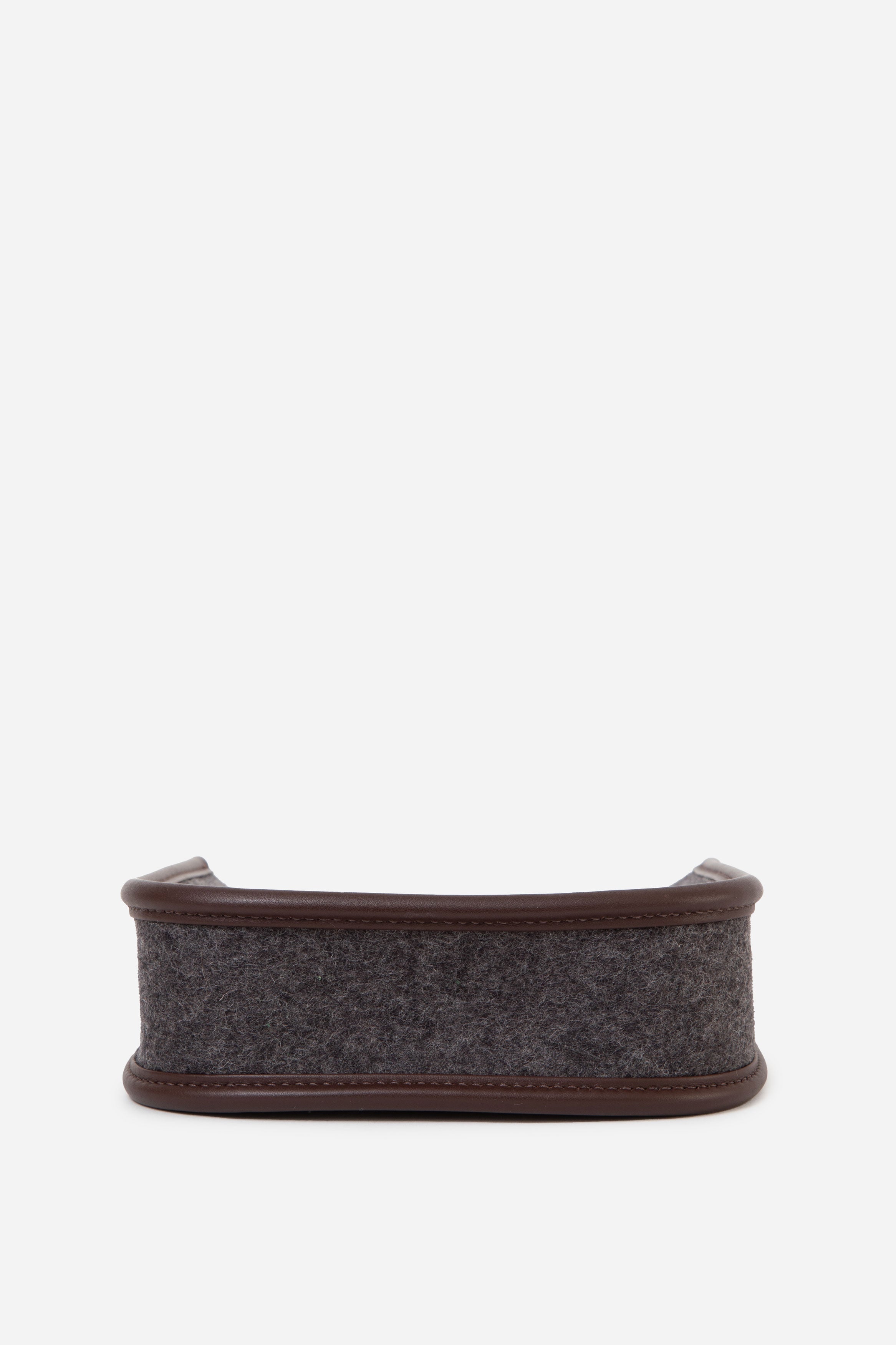 Hermes 2022 Grey Wool & Swift Leather Mini Evelyne