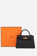 Hermes 2023 Black Epsom Leather GHW Mini Kelly