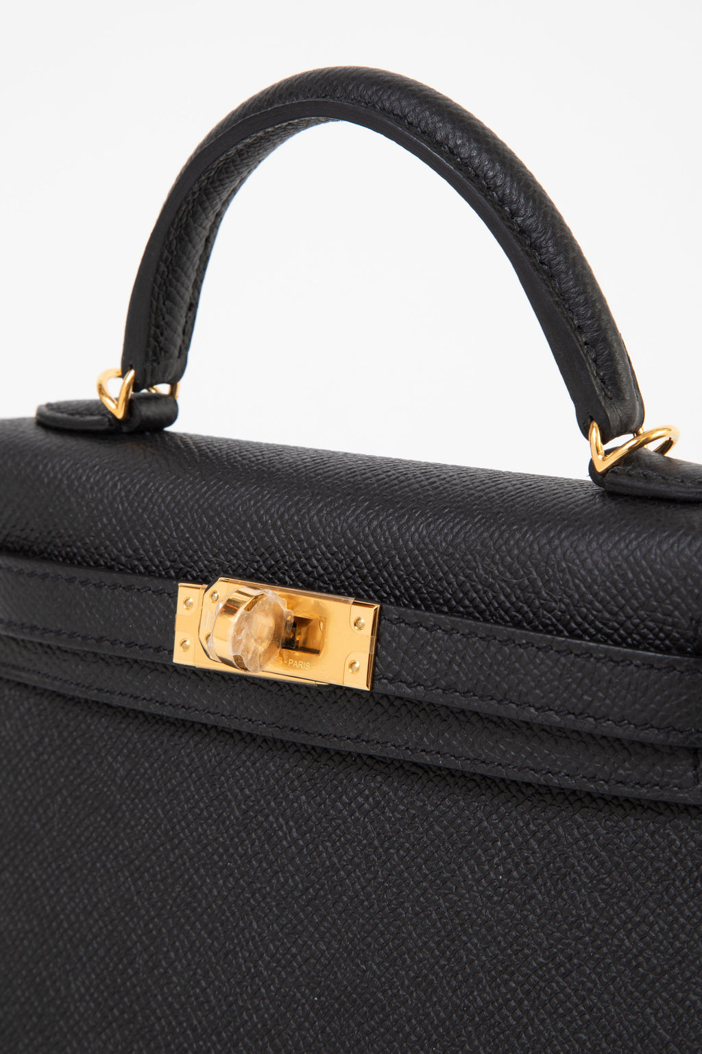 Hermes 2023 Black Epsom Leather GHW Mini Kelly