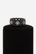 DE BEERS 18k White Gold & Black Ceramic Diamond Moonlight Enchanted Lotus Ring