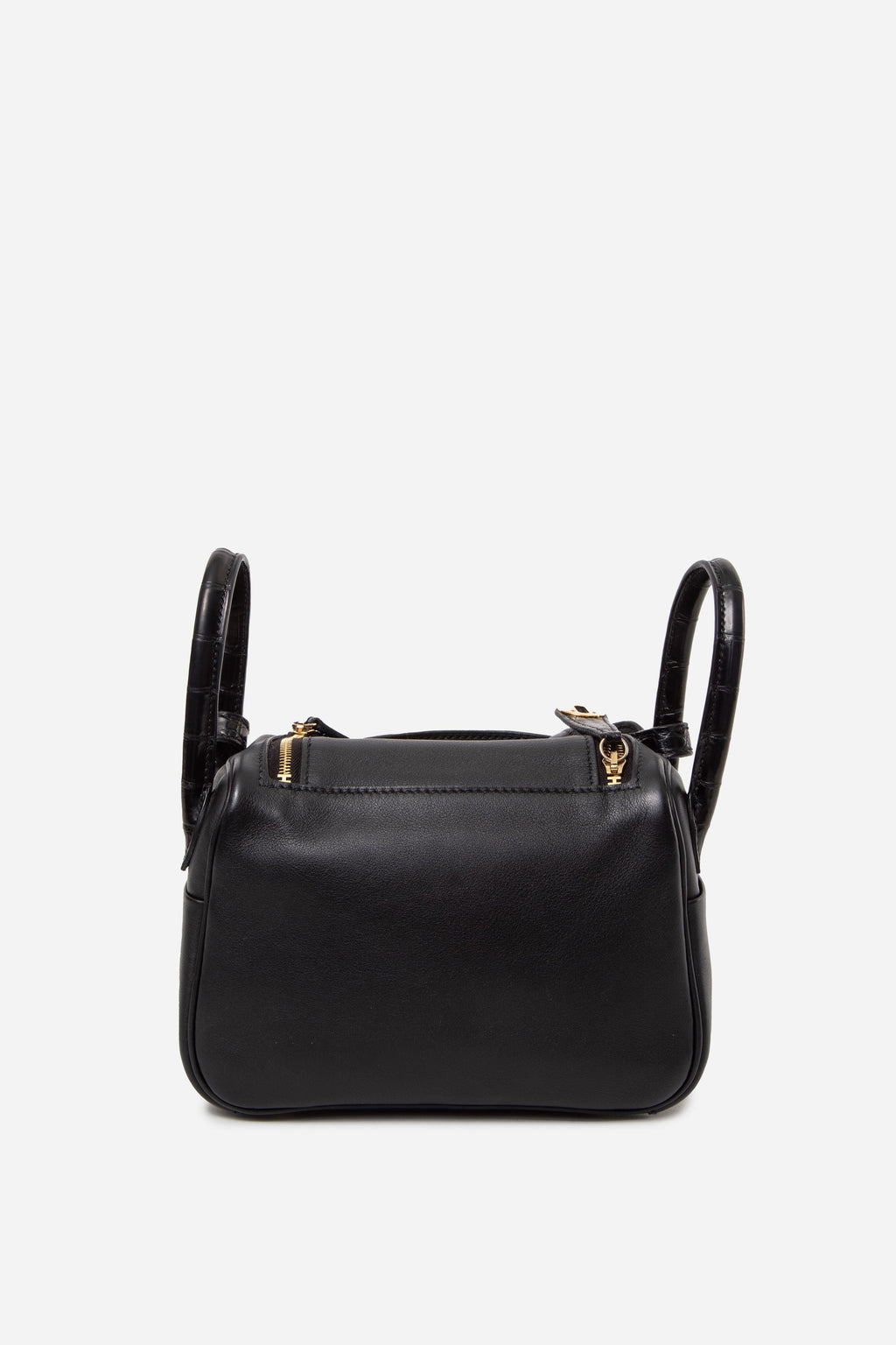 Hermes 2022 Black Swift Matte Alligator Touch Mini Lindy 20
