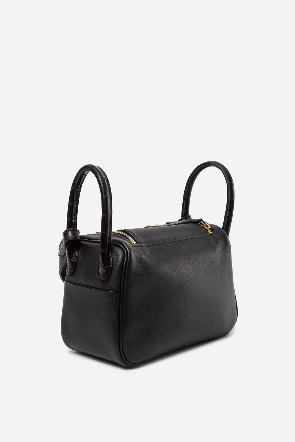 Hermes 2022 Black Swift Matte Alligator Touch Mini Lindy 20