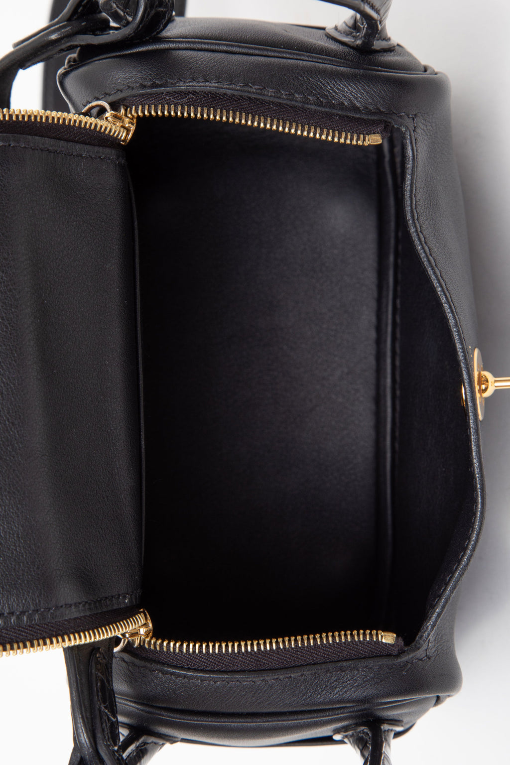 Hermes 2022 Black Swift Matte Alligator Touch Mini Lindy 20