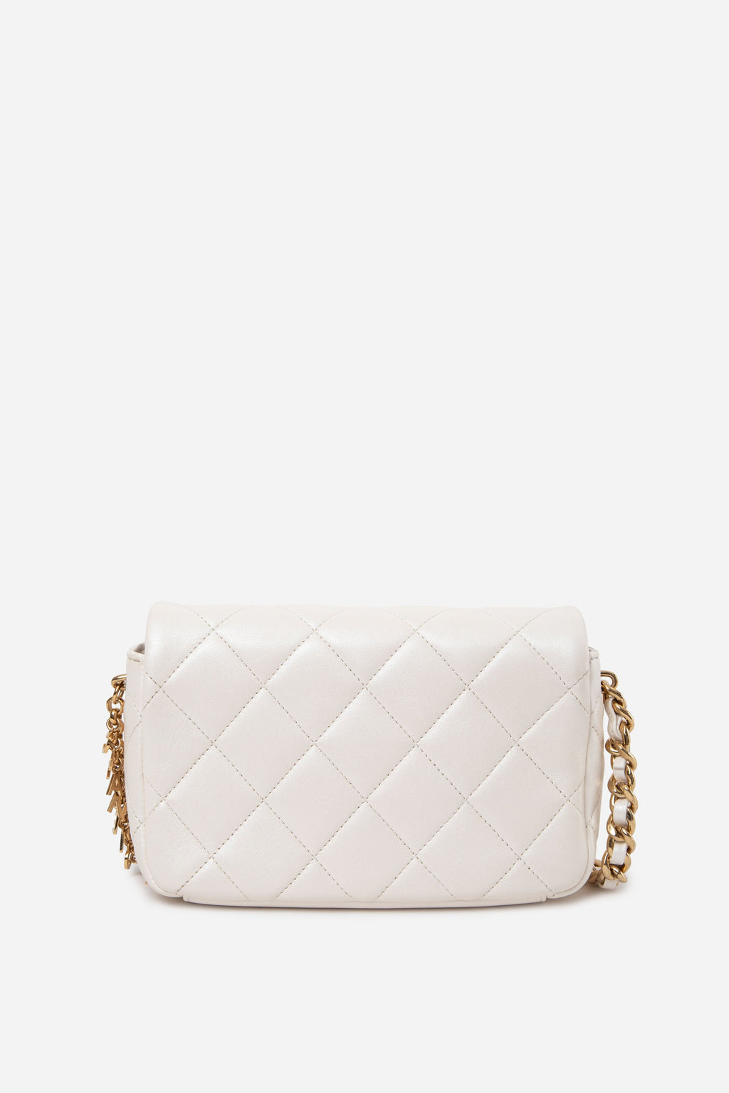 Pre-Owned Chanel 2024 Lambskin Quilted Logo Chain Mini Flap Bag