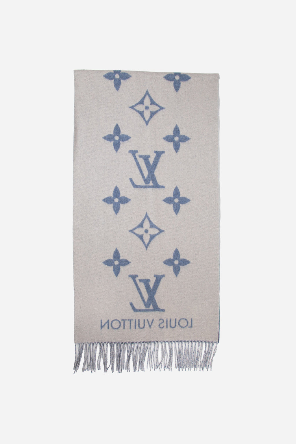 Louis Vuitton Blue/White Cashmere 'Reykjavik' Scarf