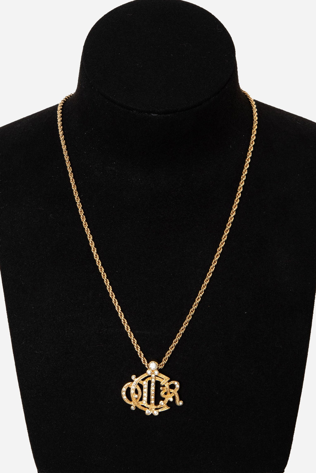 Dior Vintage Rhinestone Pumpkin Carriage Necklace
