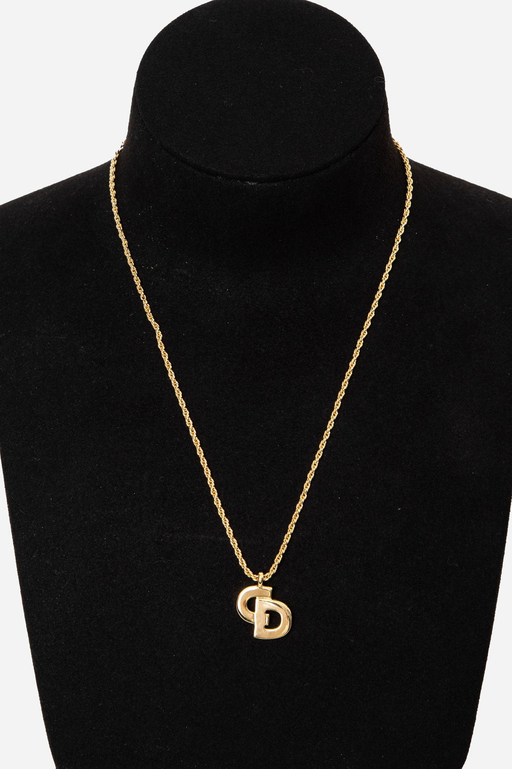 Christian Dior Vintage Gold-Tone CD Logo Necklace