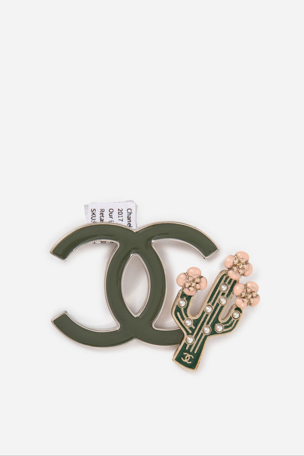 Pre-Owned Chanel 2017 CC Cactus Motif Brooch