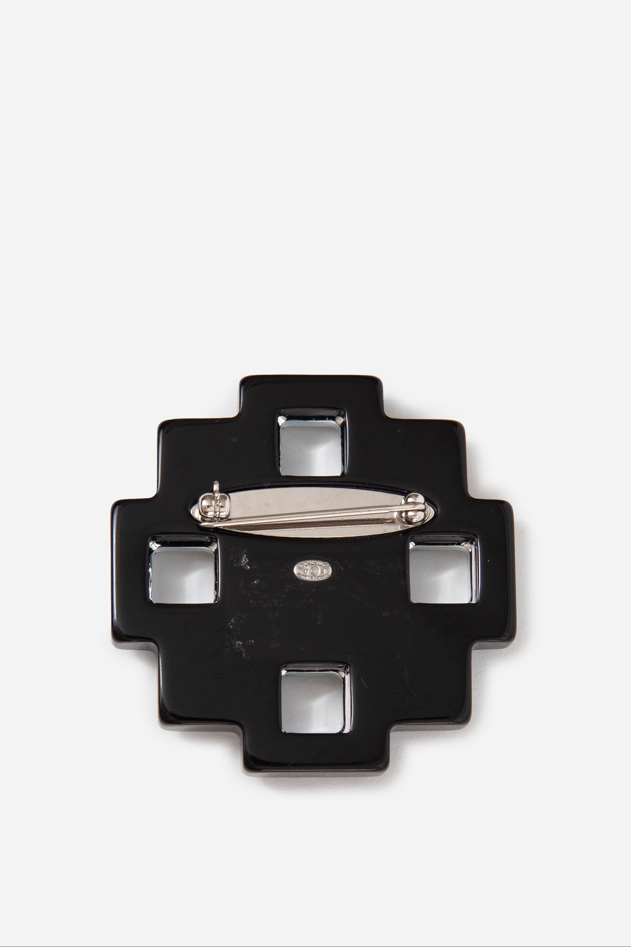 Pre-Owned Chanel 2017 Geometric Crystal Cross Brooch