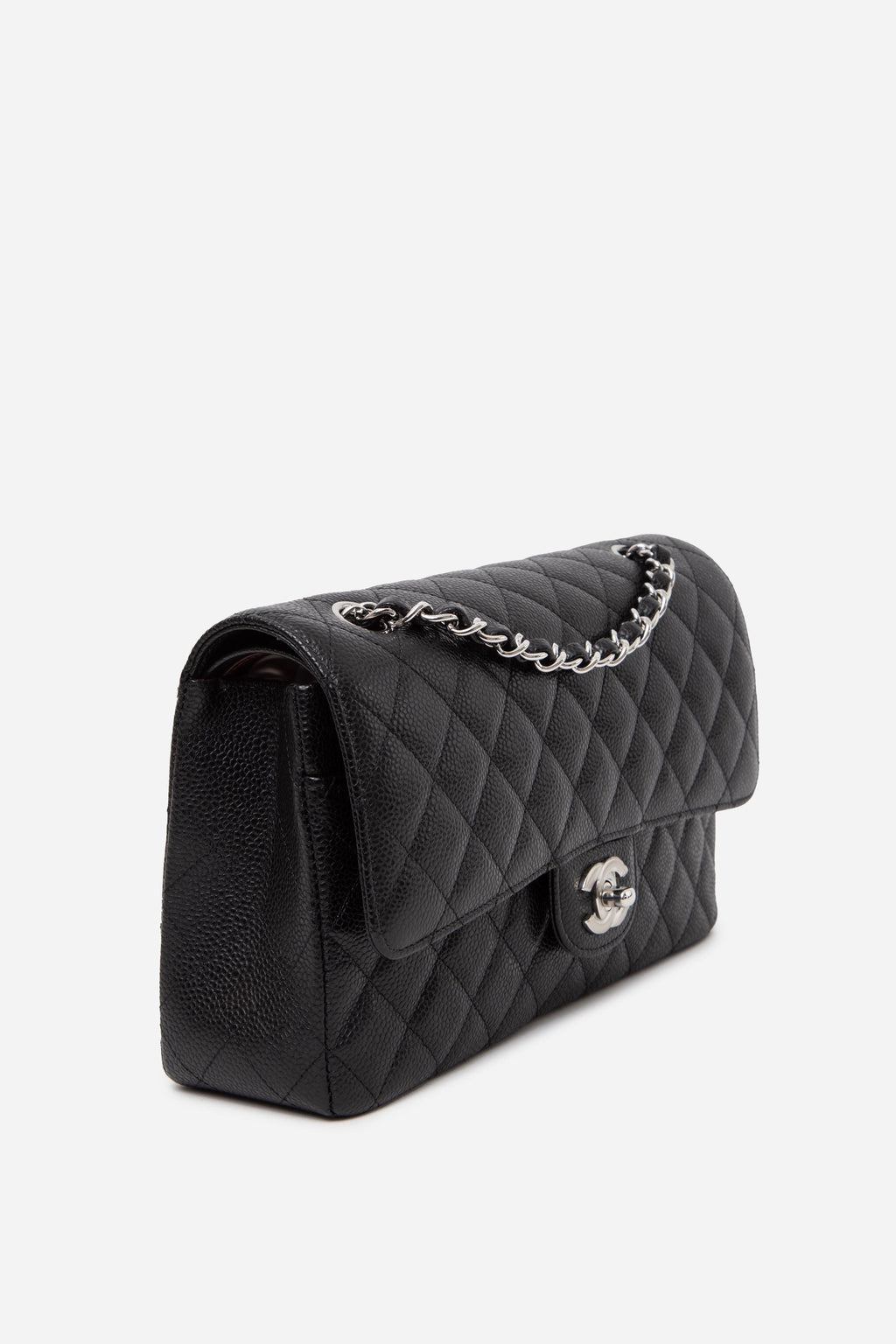 Pre-Owned Chanel 2023 Black Caviar Medium Classic Double Flap Bag