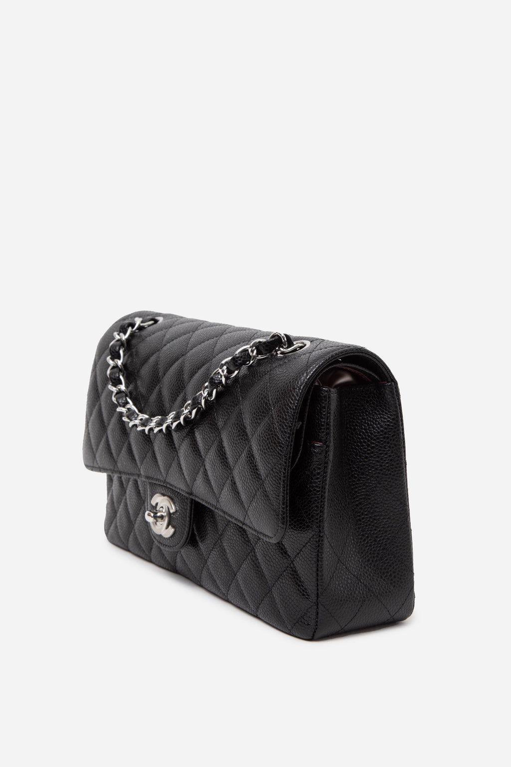 Pre-Owned Chanel 2023 Black Caviar Medium Classic Double Flap Bag
