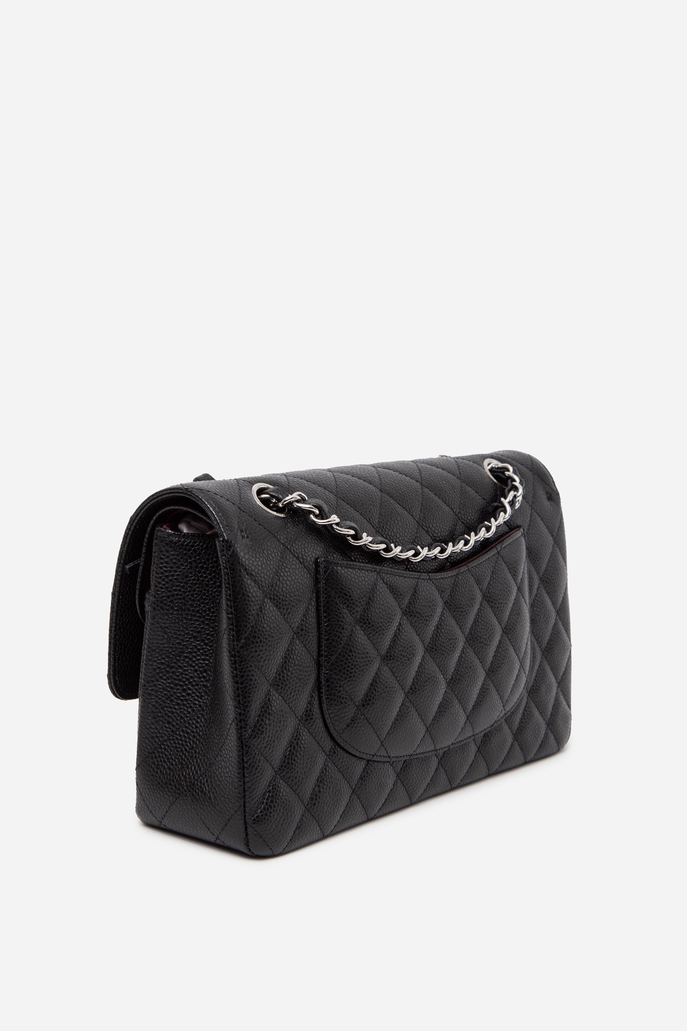 Pre-Owned Chanel 2023 Black Caviar Medium Classic Double Flap Bag
