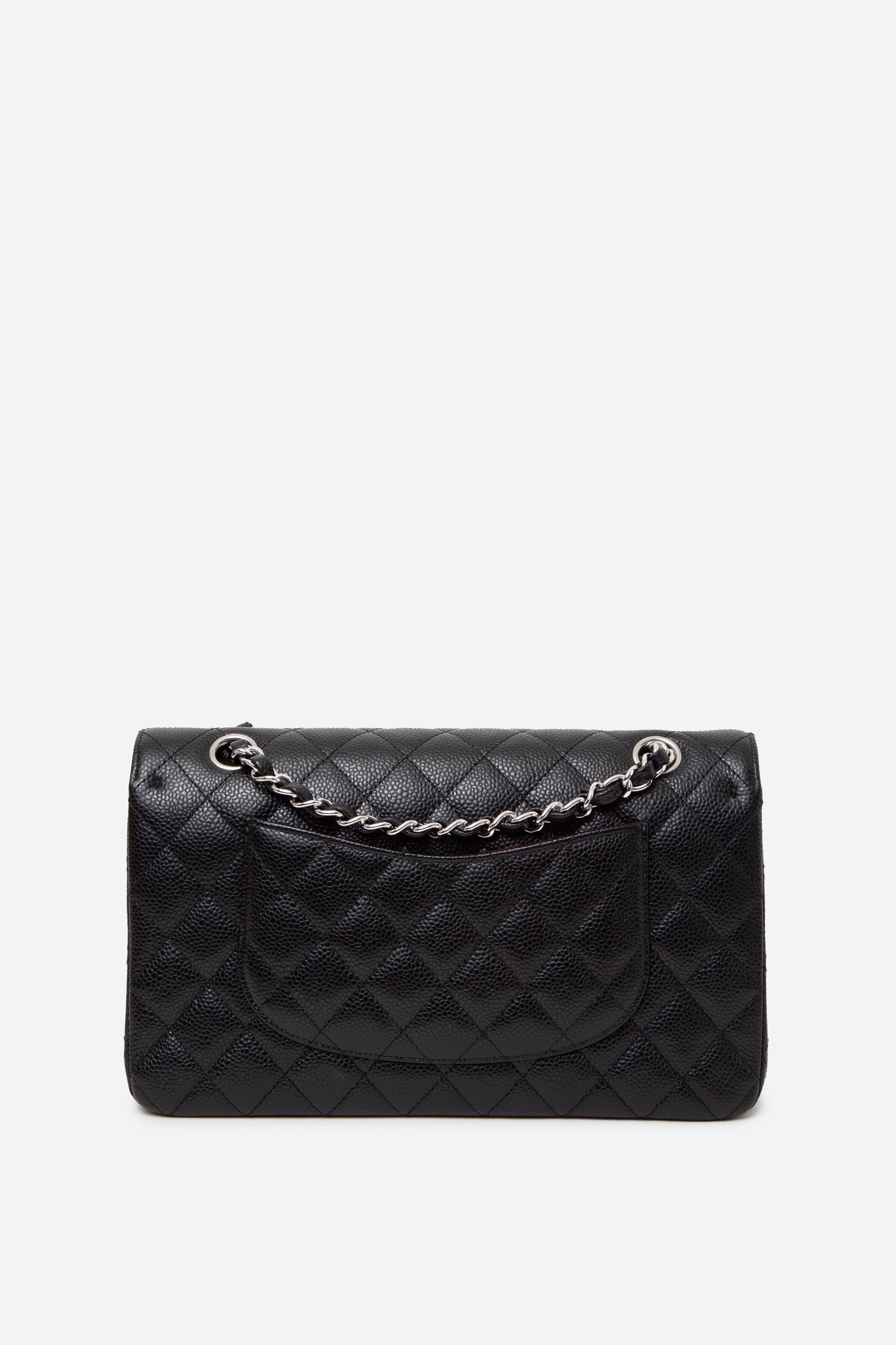 Pre-Owned Chanel 2023 Black Caviar Medium Classic Double Flap Bag