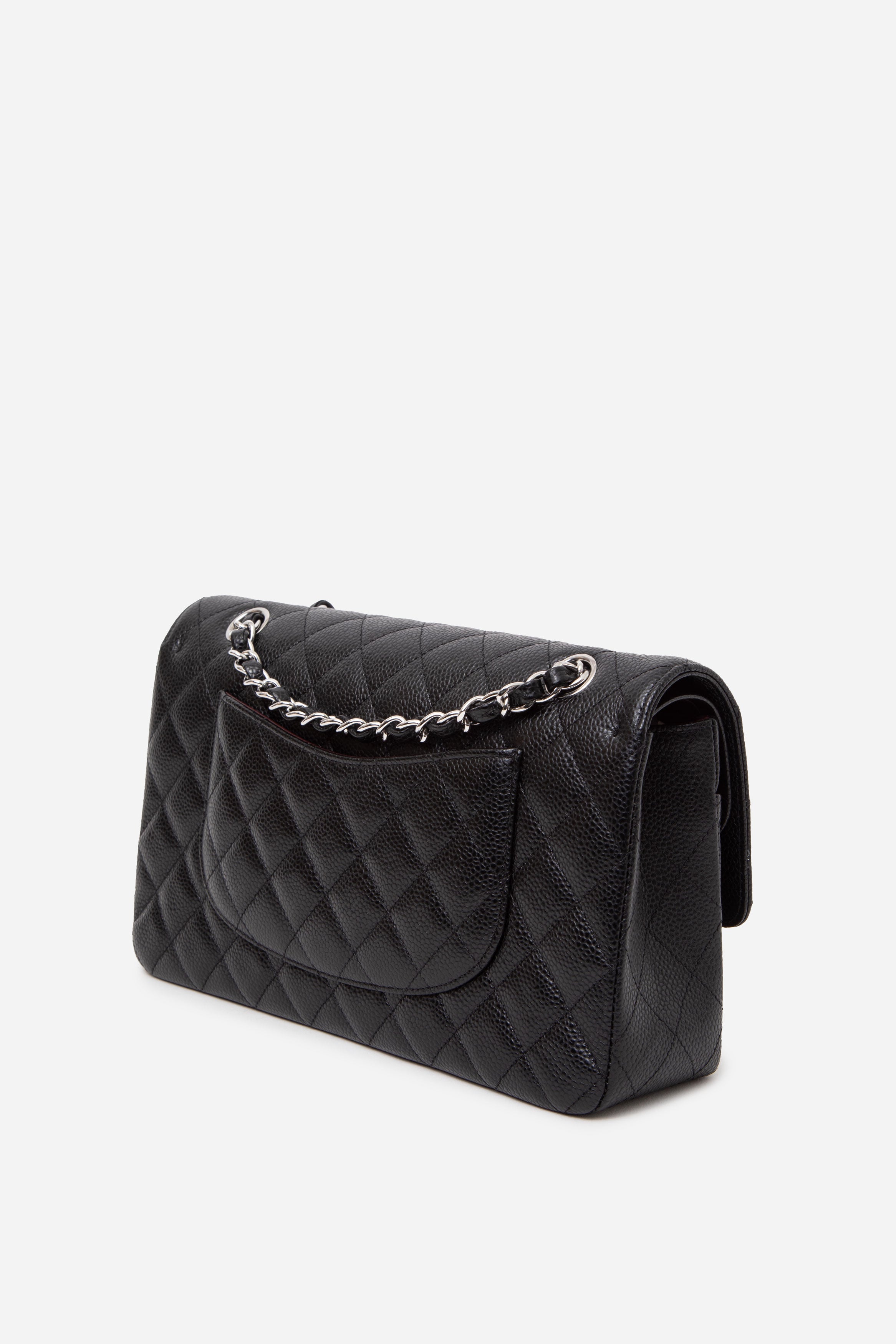 Pre-Owned Chanel 2023 Black Caviar Medium Classic Double Flap Bag