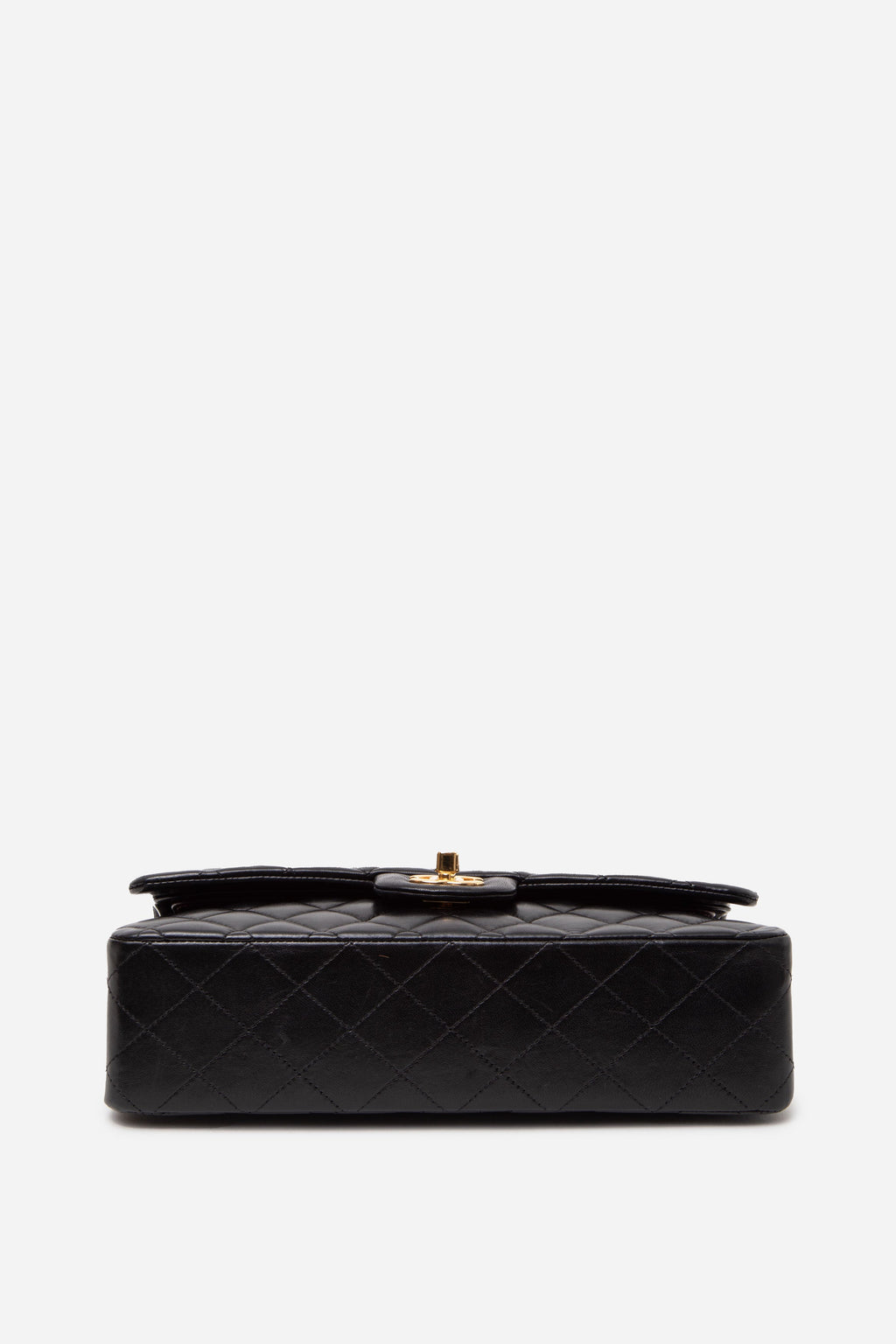Pre-Owned Chanel 2013–2014 Black Lambskin Medium Classic Double Flap Bag