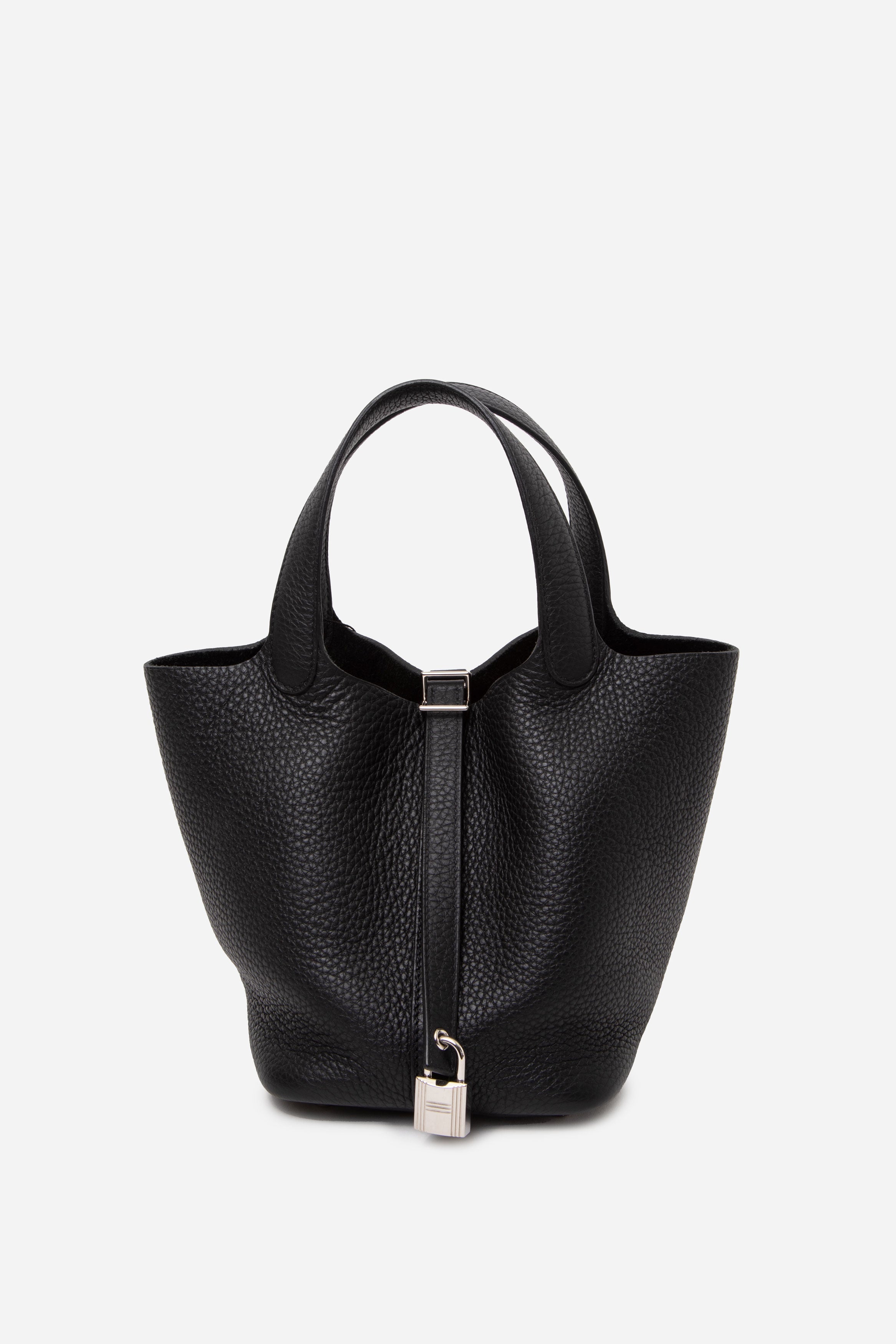 Hermès 2021 Black Clemence Picotin 18 Handbag