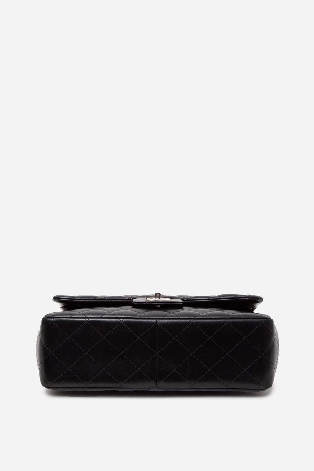 Pre-Owned Chanel 2014 Black Lambskin Classic Large Double Flap Bag