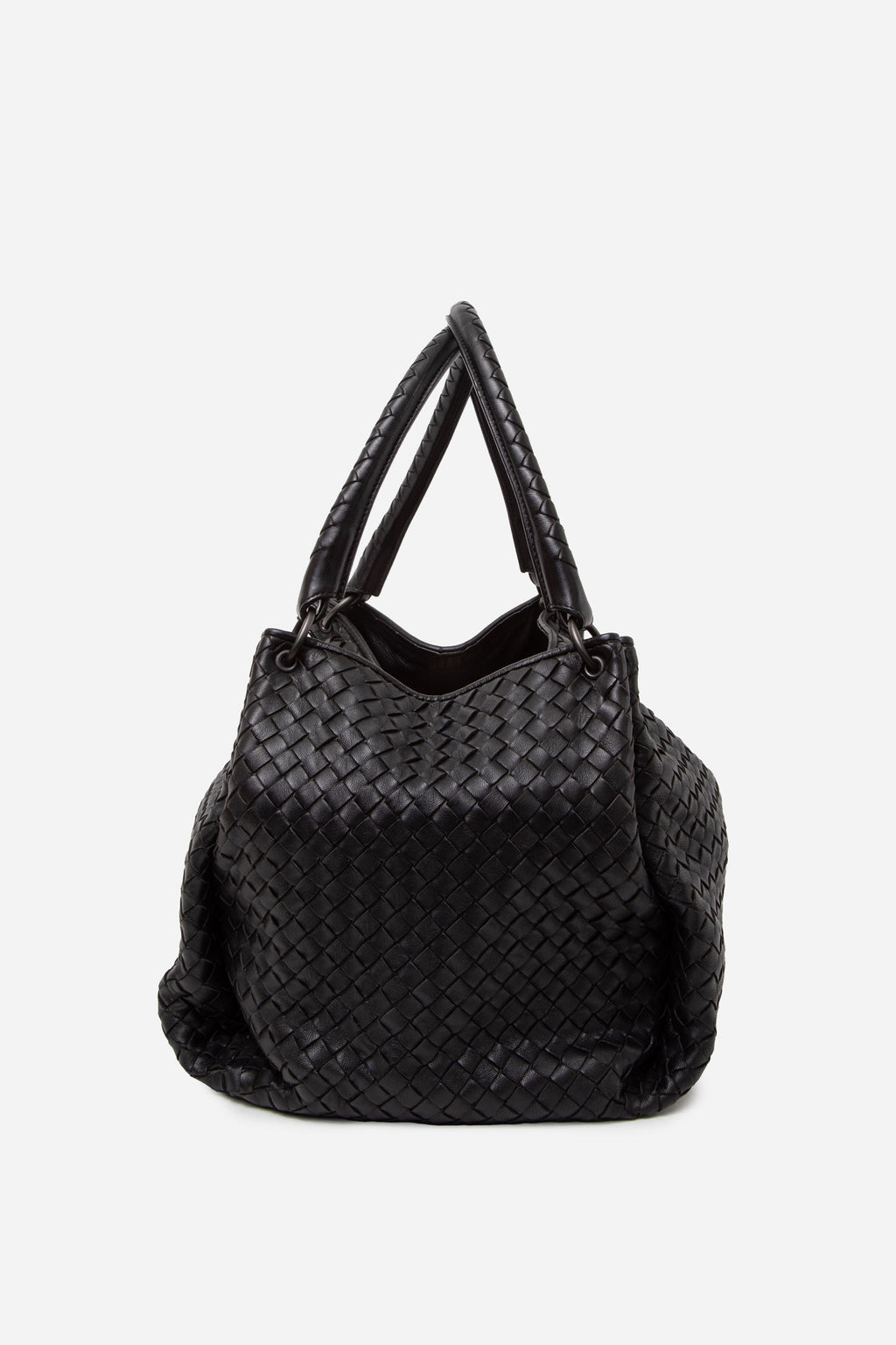 Bottega Veneta Black Nappa Intrecciato Parachute Bag