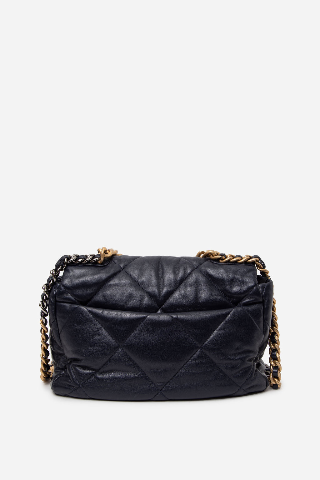 Pre-Owned CHANEL 2020 Navy Lambskin Medium 19 Hand Bag