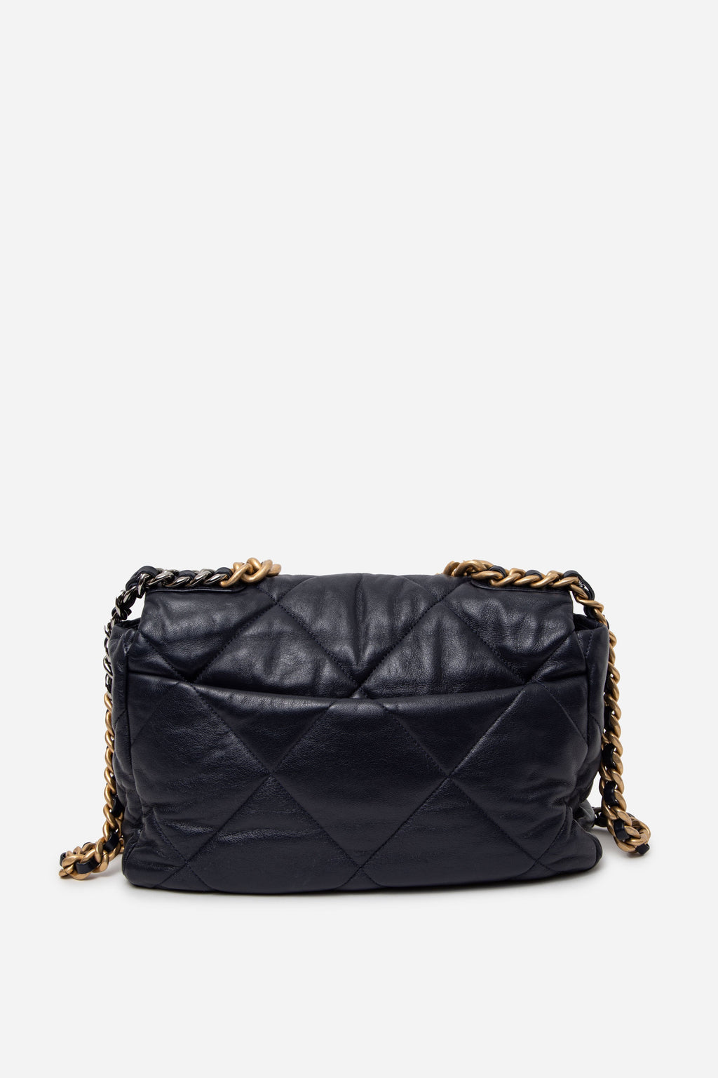 Pre-Owned CHANEL 2020 Navy Lambskin Medium 19 Hand Bag