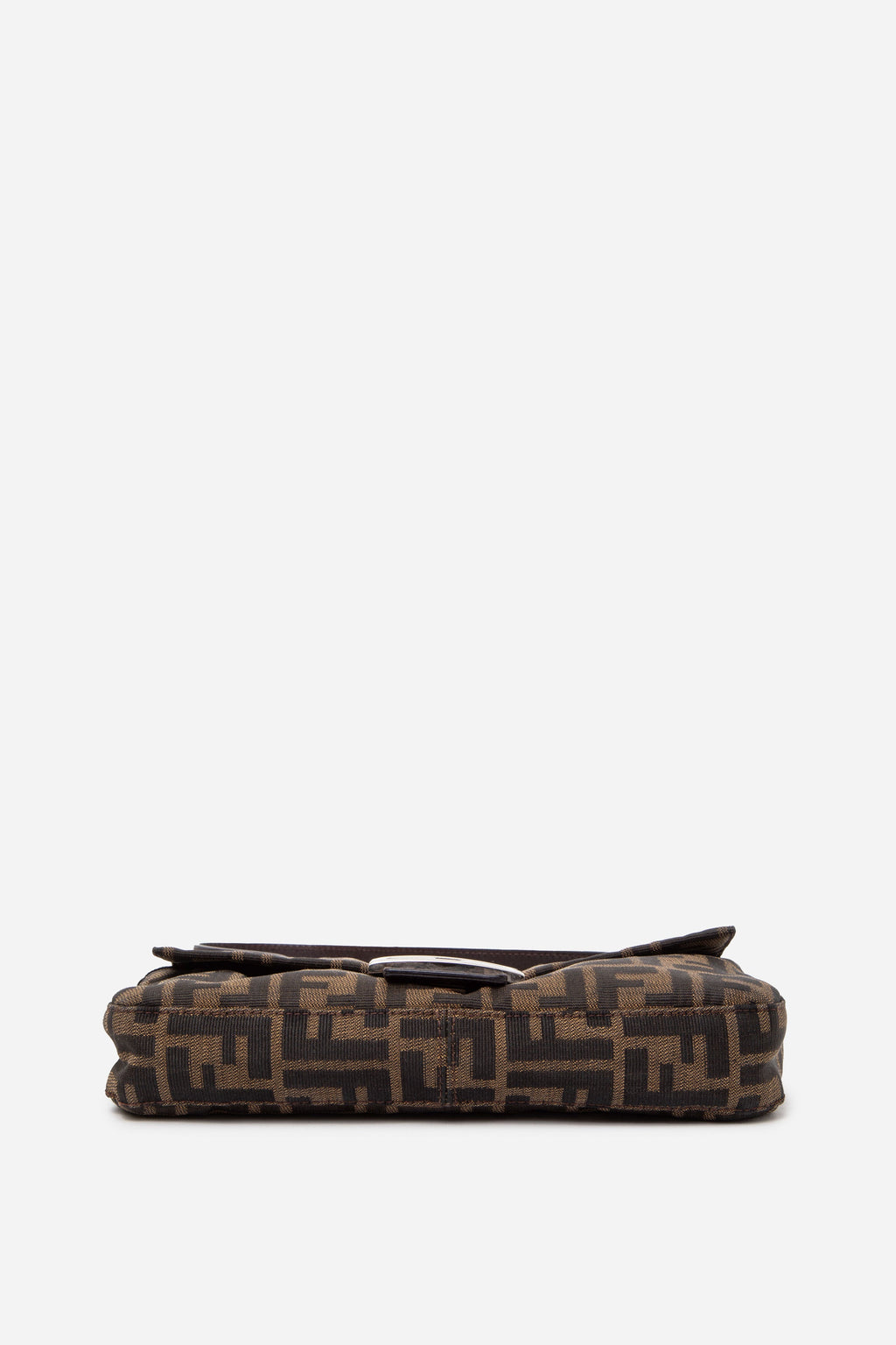 Fendi 2017 Brown Canvas FF Zucca Baguette Shoulder Bag