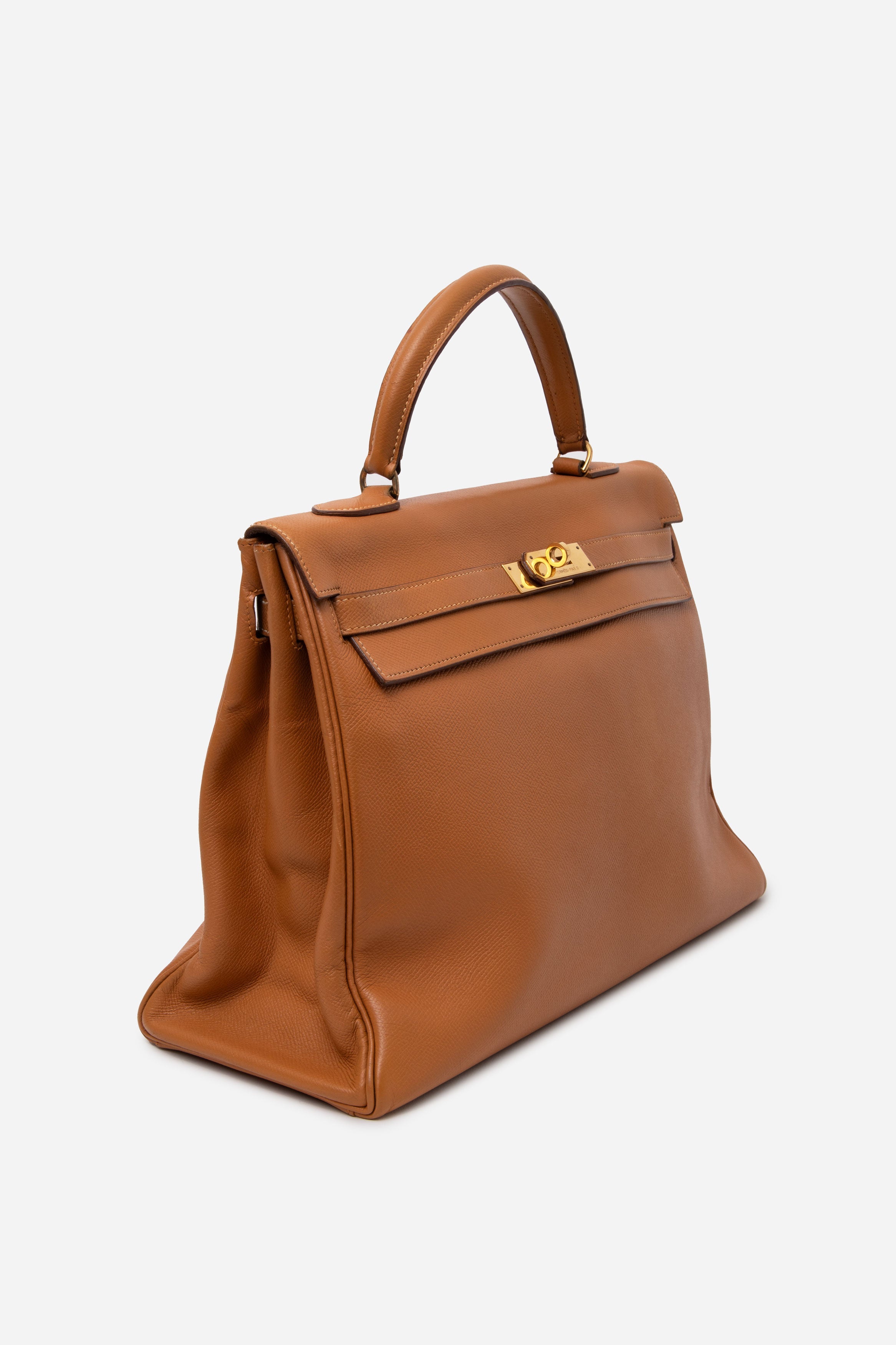 Hermes 1987 Brown Vintage Kelly 35 with Strap