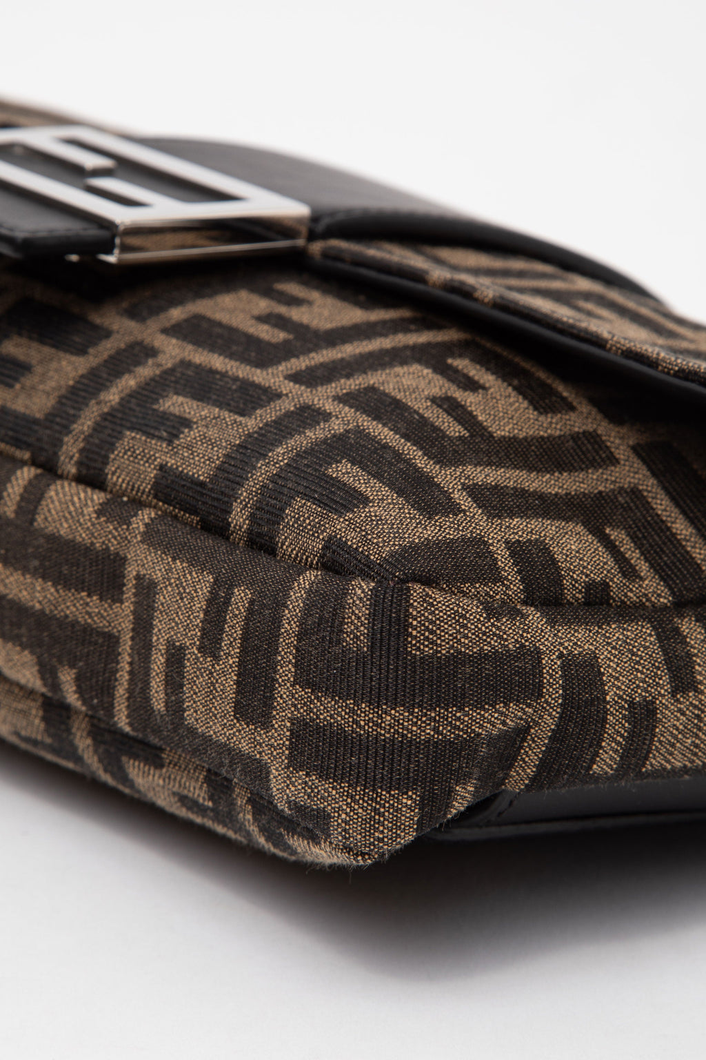 Fendi Brown Zucca Canvas Convertible Baguette Crossbody Bag