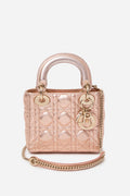 Christian Dior 2019 Pink Metallic Lambskin Mini Lady Dior Handbag