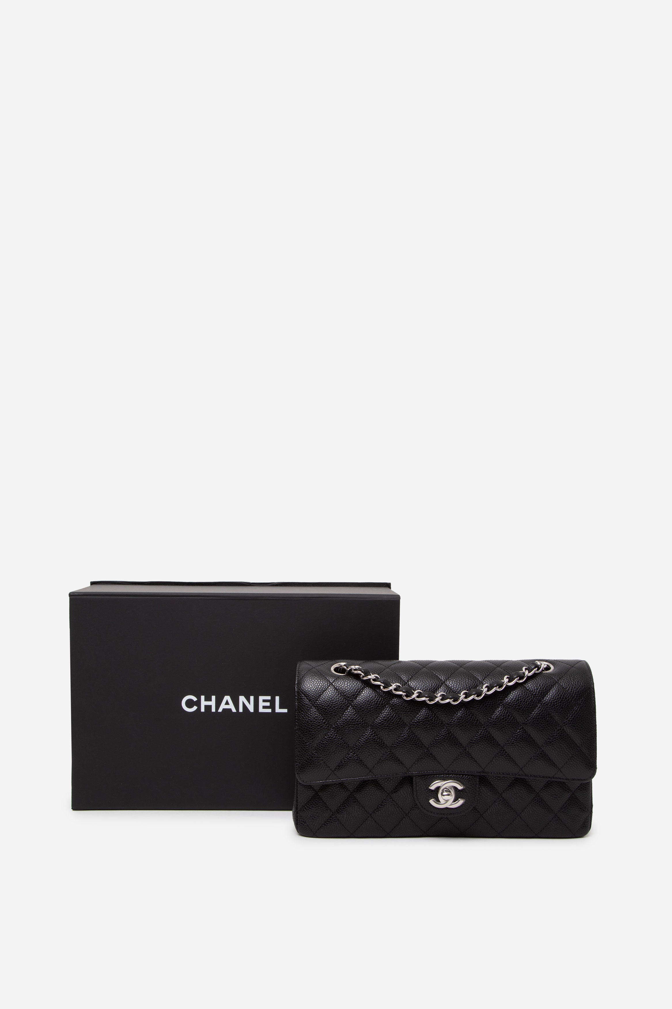 Pre-Owned Chanel 2023 Black Caviar Medium Classic Double Flap Bag