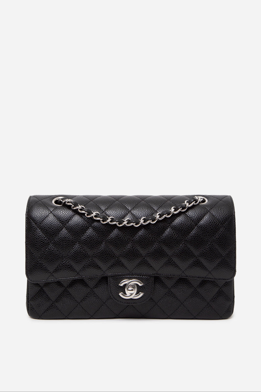 Pre-Owned Chanel 2023 Black Caviar Medium Classic Double Flap Bag