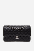Pre-Owned Chanel 2023 Black Caviar Medium Classic Double Flap Bag