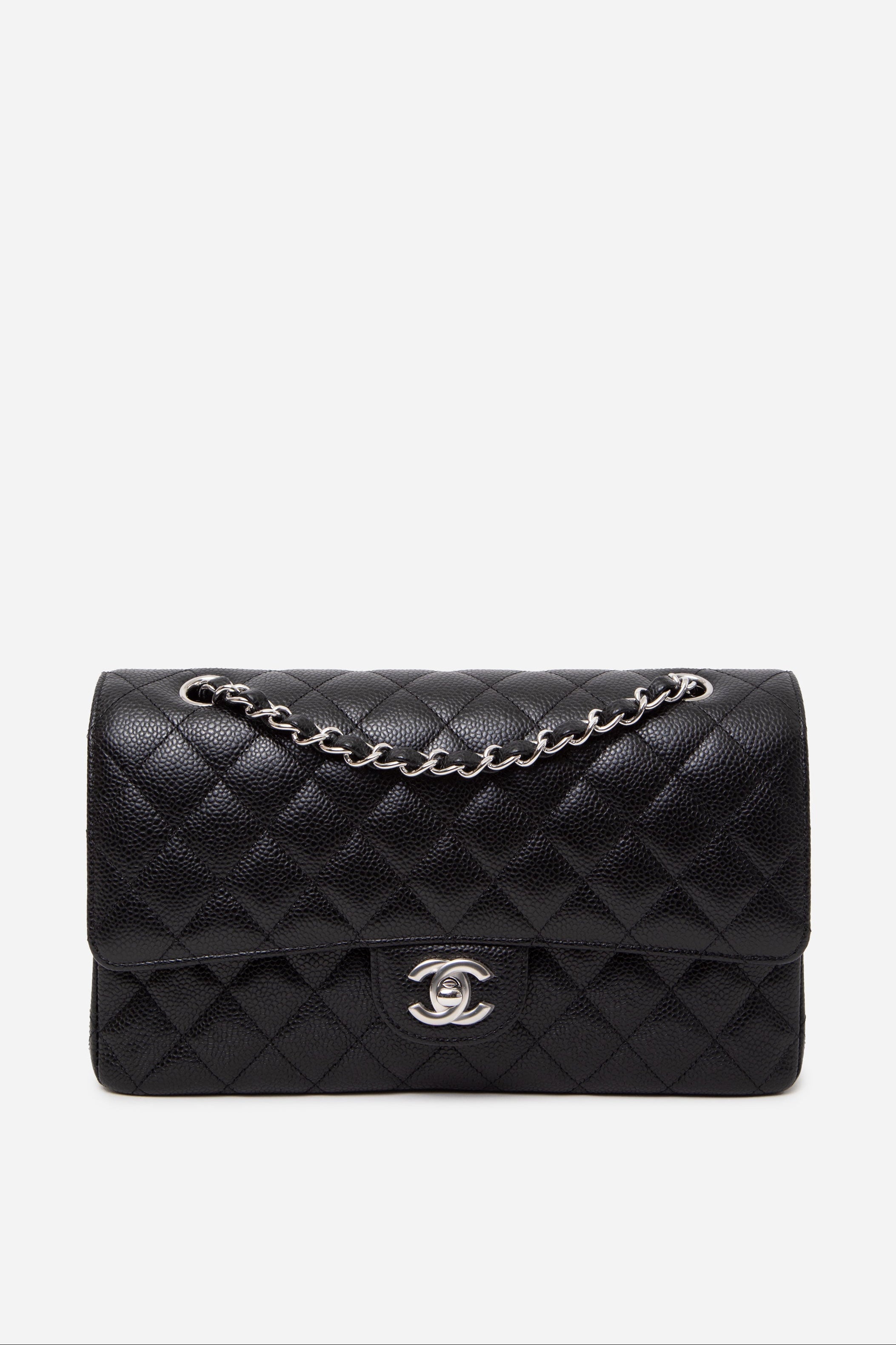 Pre-Owned Chanel 2023 Black Caviar Medium Classic Double Flap Bag