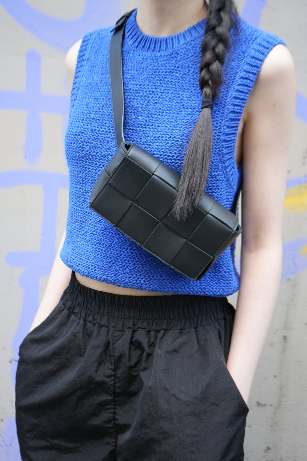 Bottega Veneta Black Cassette Belt Bag