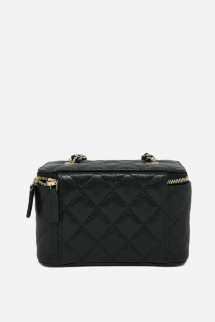 Pre-Owned Chanel 2023-2024 Caviar Long Vanity Case Crossbody