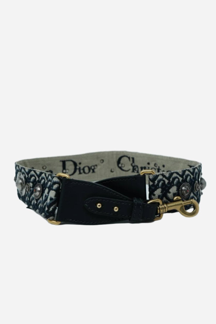 Christian Dior Shoulder Strap with Ring Blue Oblique